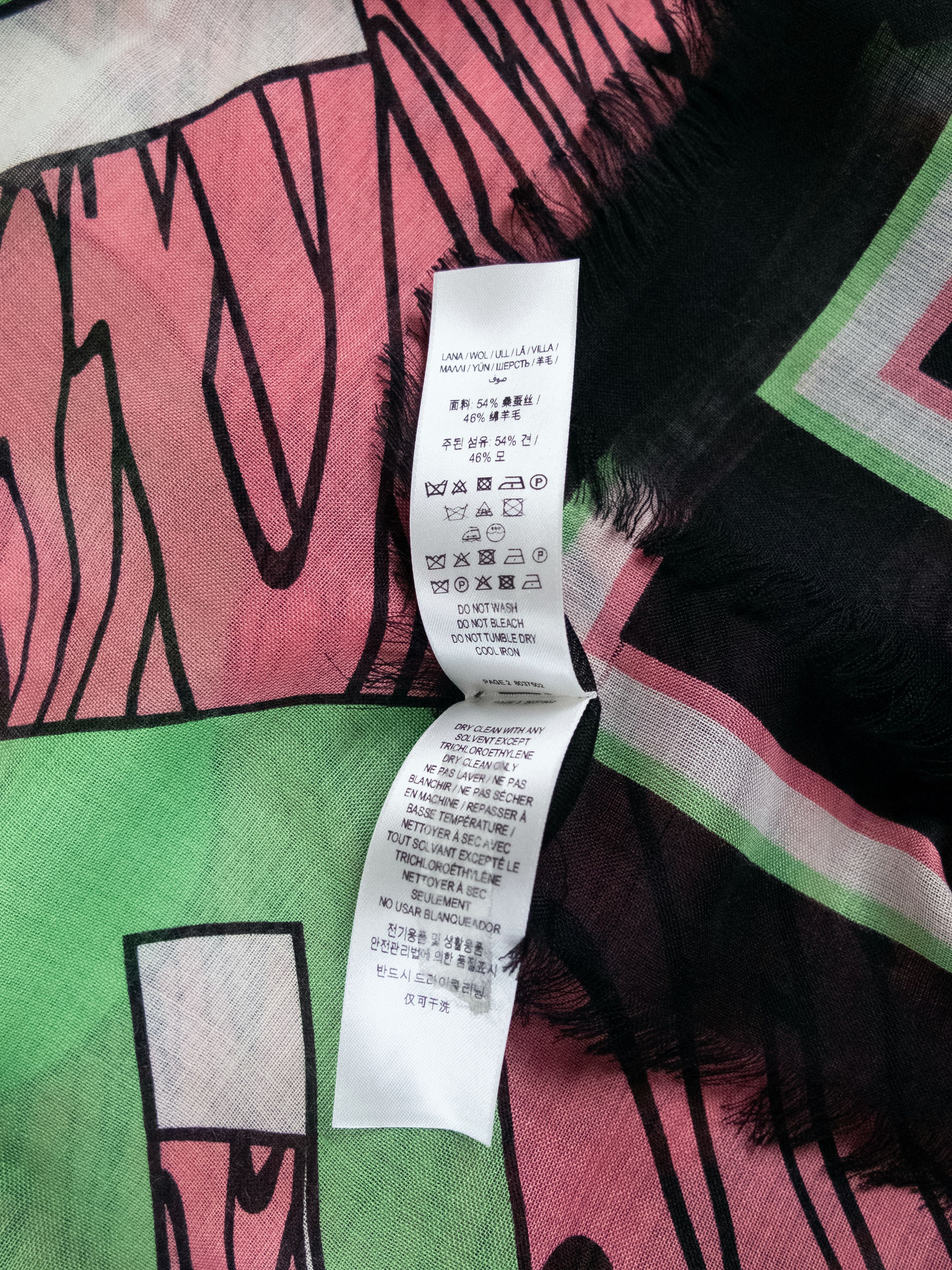 Burberry BURBERRY whirlwind logo print silk wool mix square scarf Size ONE SIZE - 6 Thumbnail
