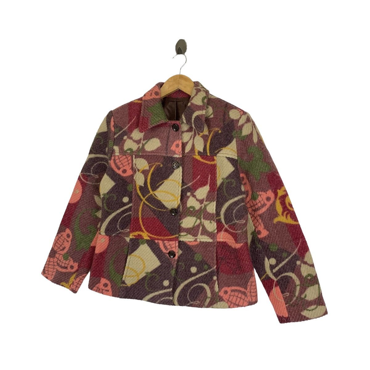Japanese Brand RESPIGHI FEMME Japanese Brand Flower Design Wool Coat Jacket Size M / US 6-8 / IT 42-44 - 4 Thumbnail