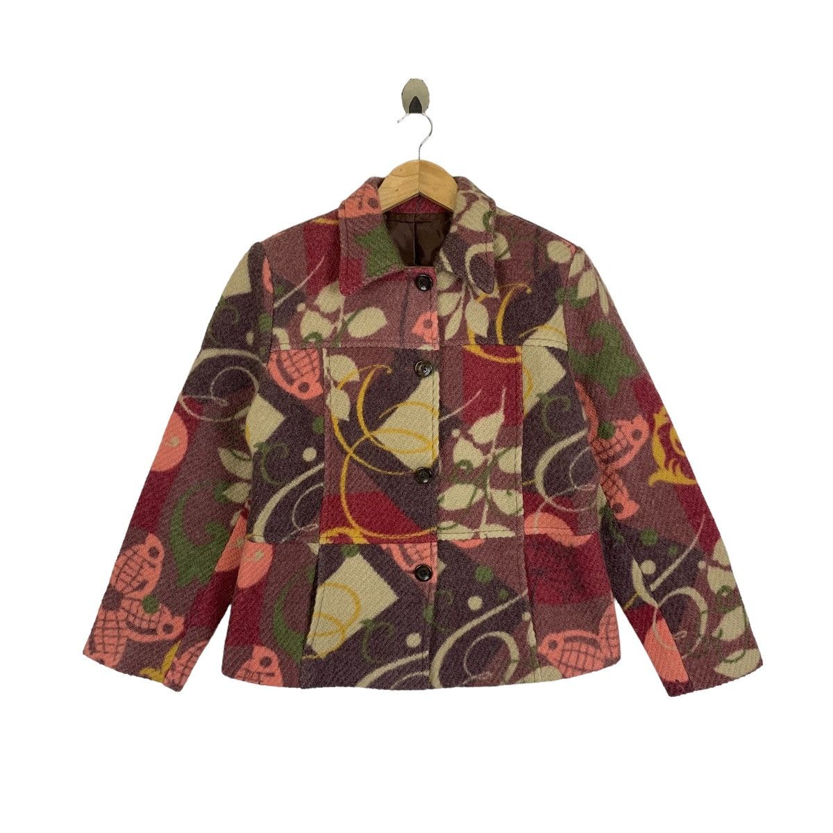 Japanese Brand RESPIGHI FEMME Japanese Brand Flower Design Wool Coat Jacket Size M / US 6-8 / IT 42-44 - 1 Thumbnail