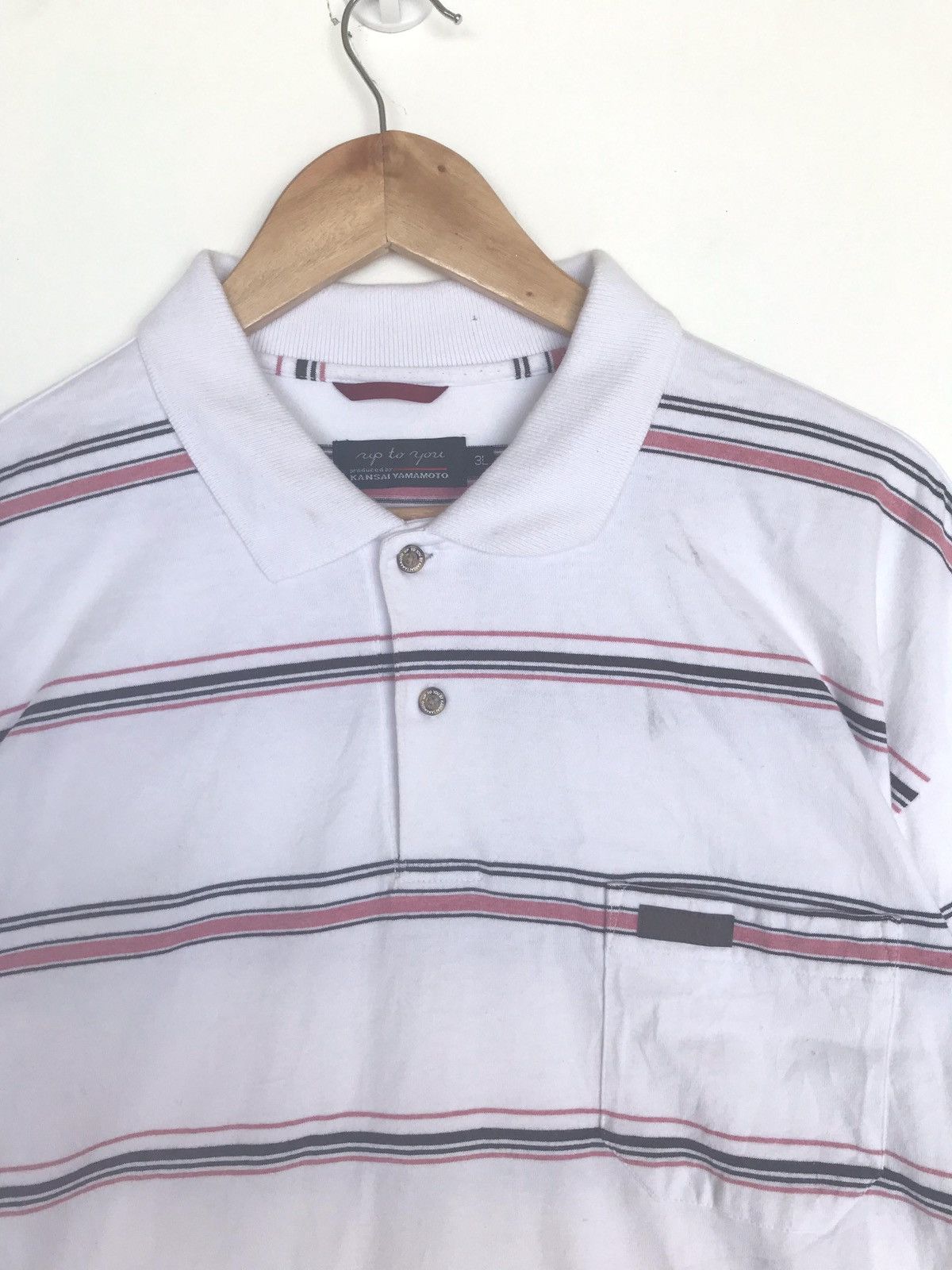 Kansai Yamamoto Vintage kansai yamamoto striped polo tshirt XL Size Size US XL / EU 56 / 4 - 2 Thumbnail