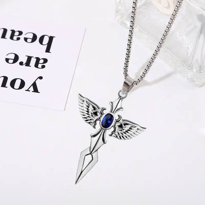 Vintage Angel Small Cross Sword Pendant Necklace Size ONE SIZE - 4 Thumbnail