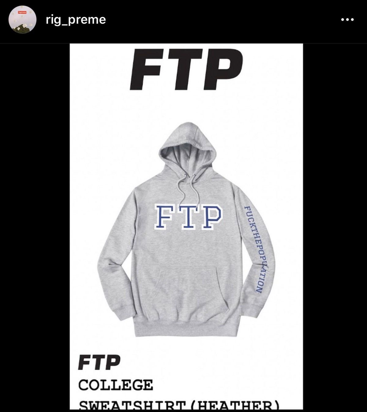 Fuck The Population FTP College Logo Hoodie Size US L / EU 52-54 / 3 - 3 Thumbnail