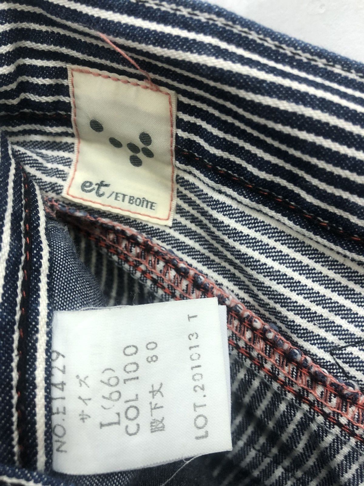If Six Was Nine Rare Vintage ET BOITE Japan Buckle Back Striped Hickory Size US 34 / EU 50 - 6 Thumbnail
