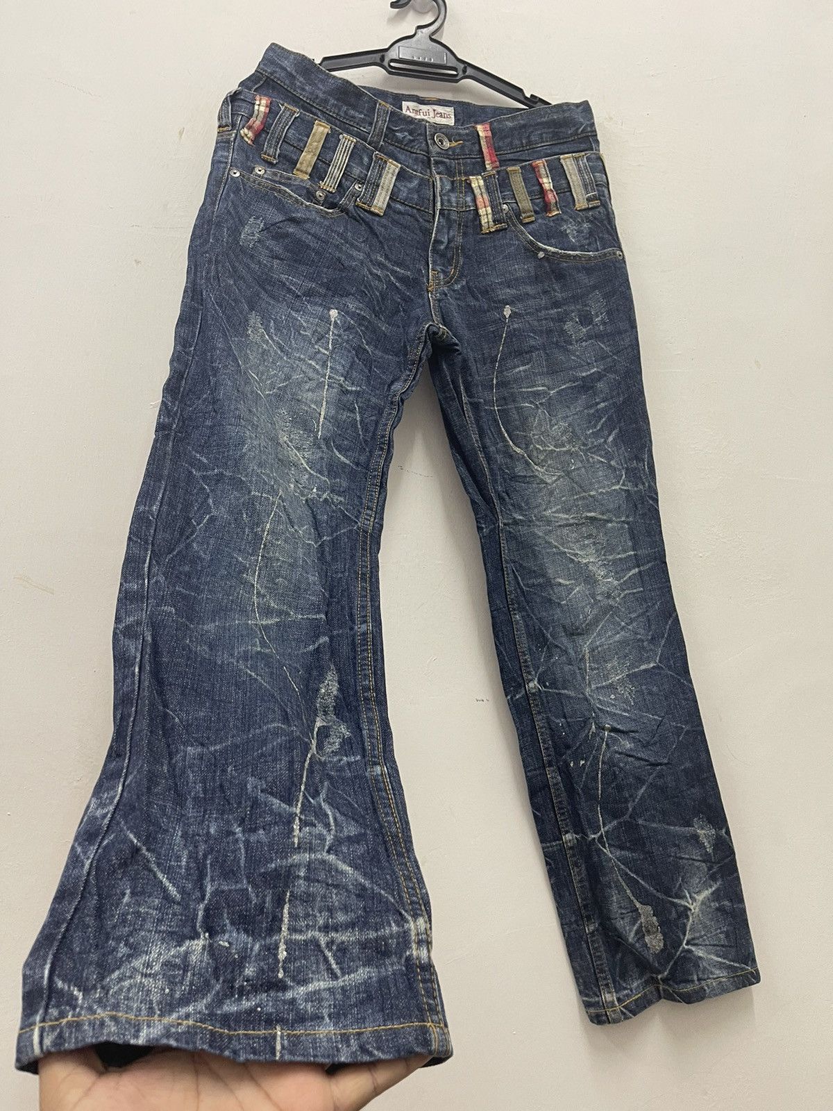 Japanese Brand Rare ANTFUI JEANS Double Waist Paint Splatter Distressed Size US 30 / EU 46 - 2 Thumbnail