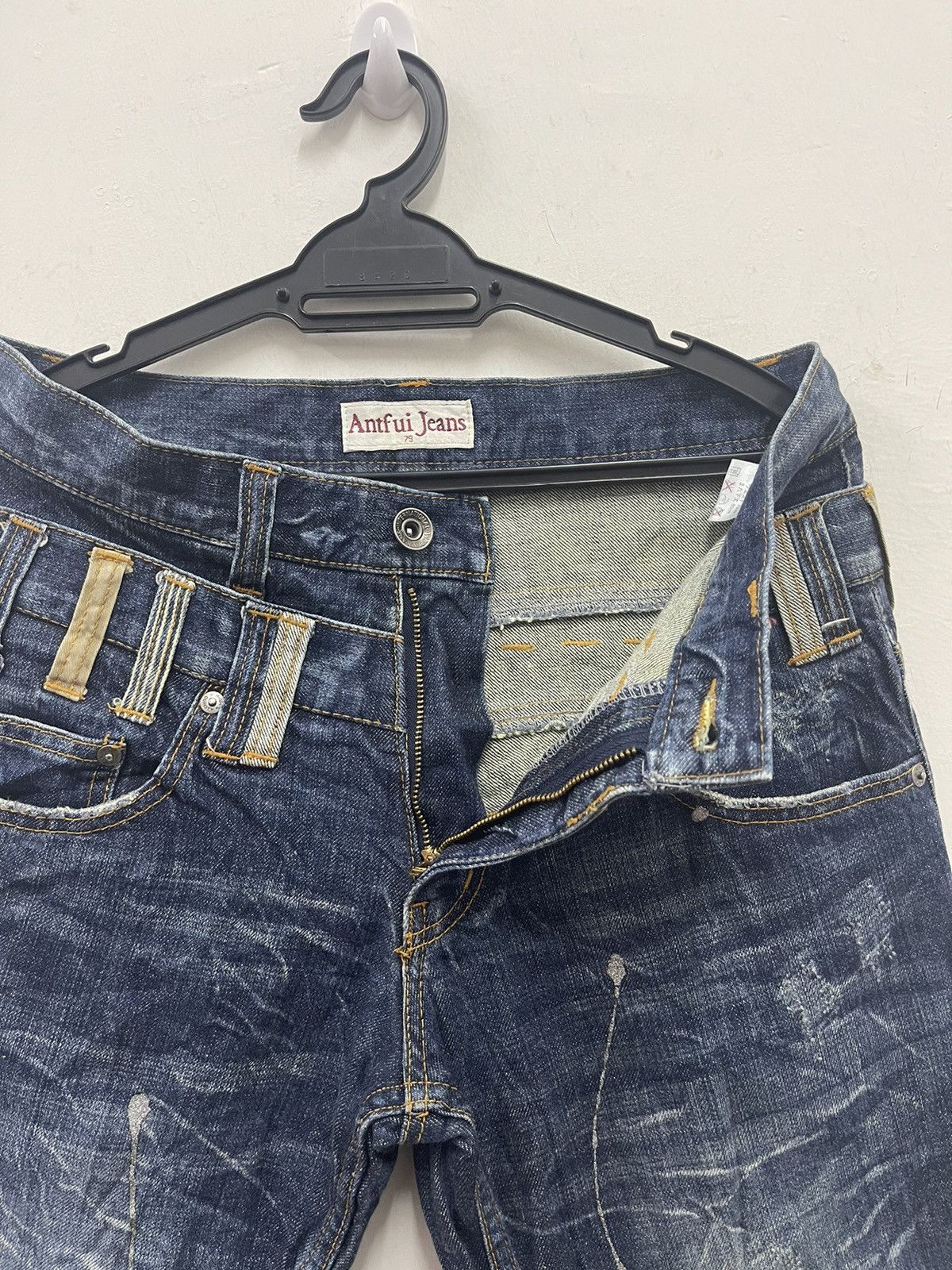 Japanese Brand Rare ANTFUI JEANS Double Waist Paint Splatter Distressed Size US 30 / EU 46 - 6 Thumbnail