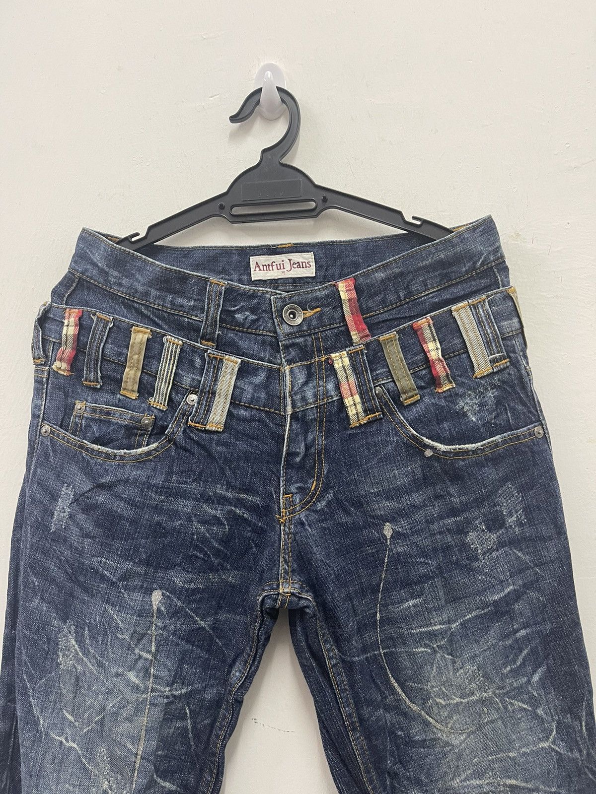 Japanese Brand Rare ANTFUI JEANS Double Waist Paint Splatter Distressed Size US 30 / EU 46 - 4 Thumbnail