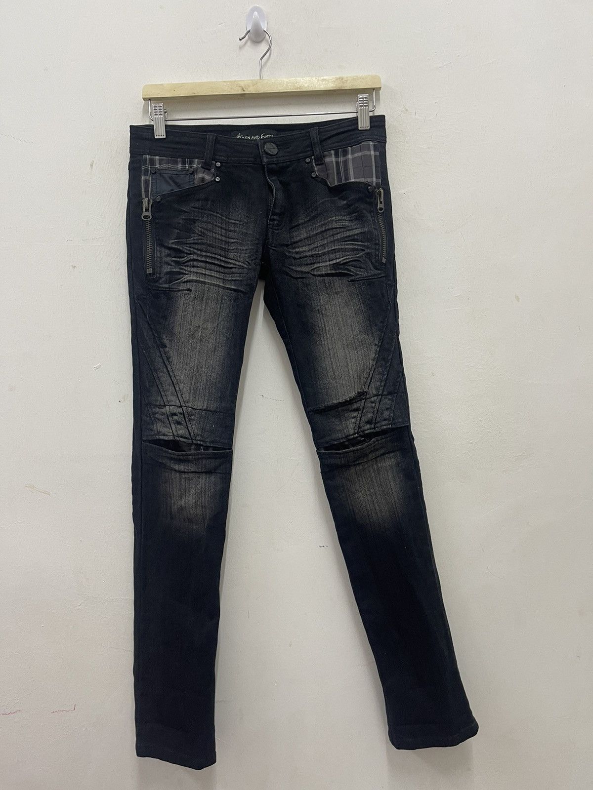 Japanese Brand Rare Vintage HEAVEN AND EARTH Thrashed LGB Hysteric Style Size US 29 - 1 Thumbnail