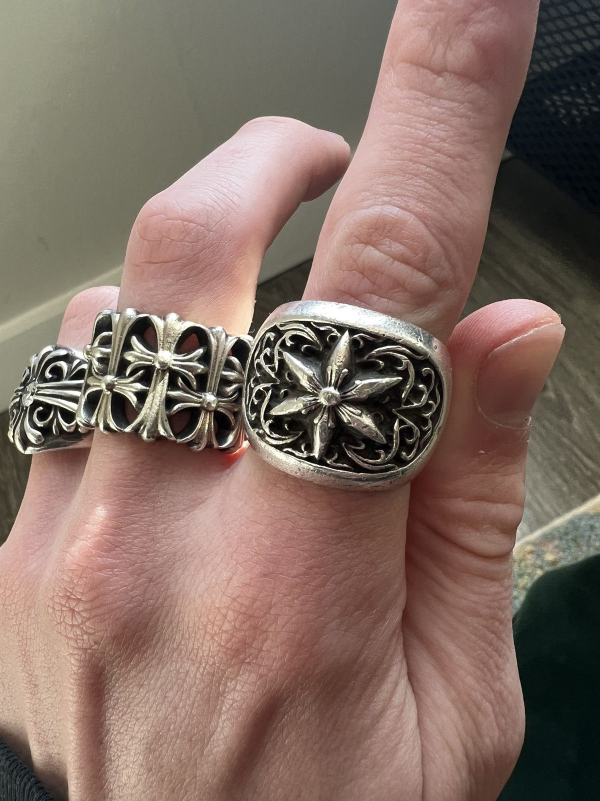 Chrome Hearts Oval Star Ring with 61 Diam 1.23ct Size 11 free sizing up to  12.5 | eBay