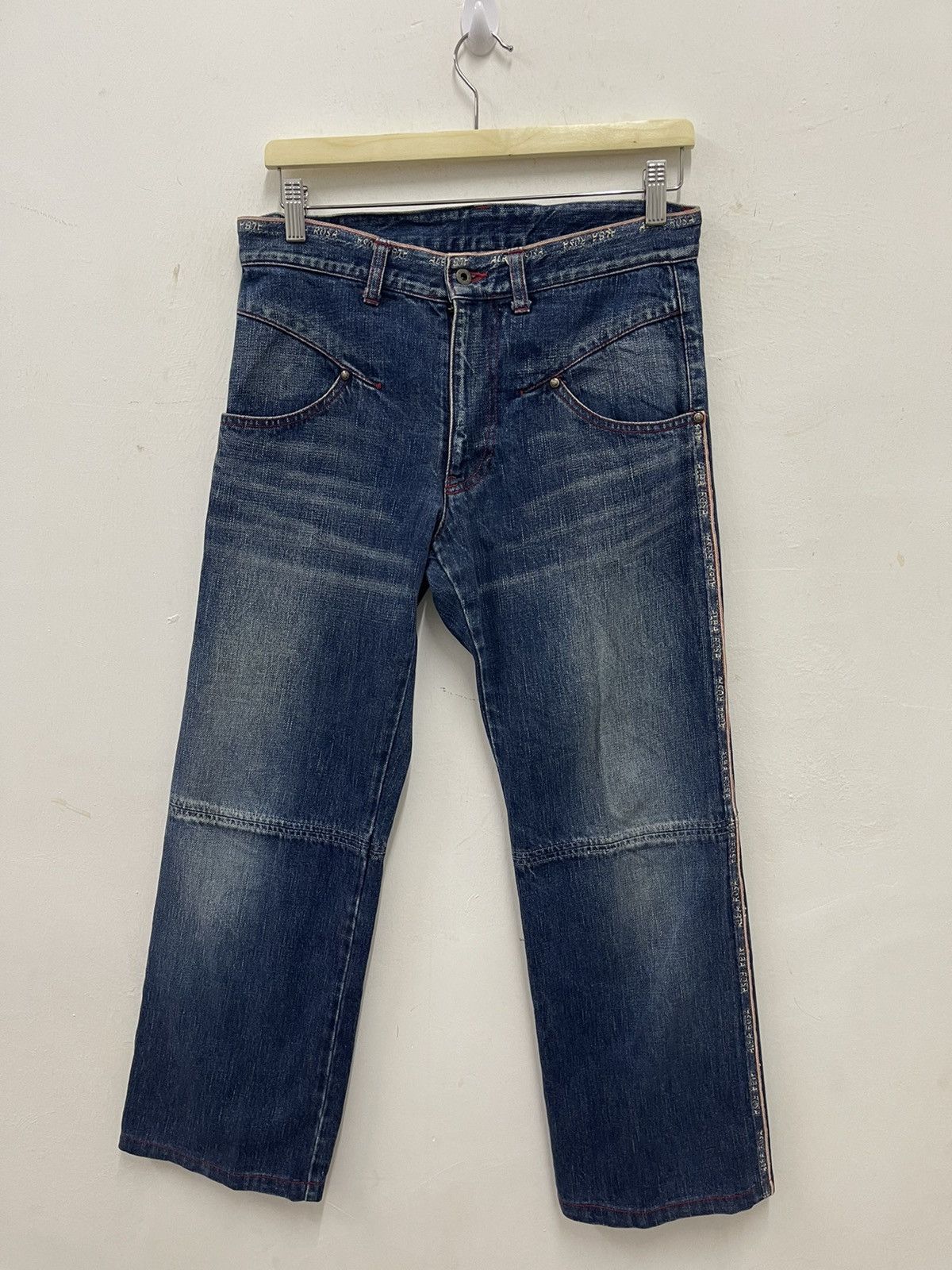 Japanese Brand Rare Vintage ALBA ROSA Spell Out Selvedge Japan Denim Jeans Size US 31 - 1 Thumbnail