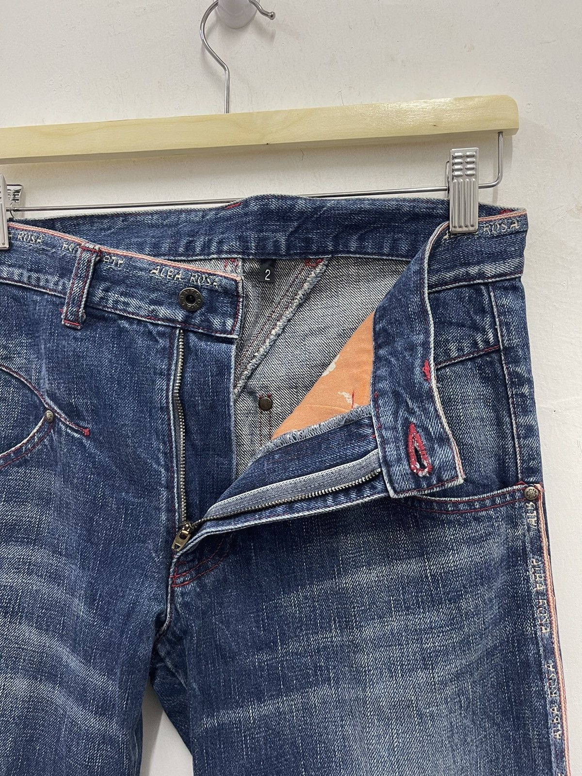 Japanese Brand Rare Vintage ALBA ROSA Spell Out Selvedge Japan Denim Jeans Size US 31 - 5 Thumbnail