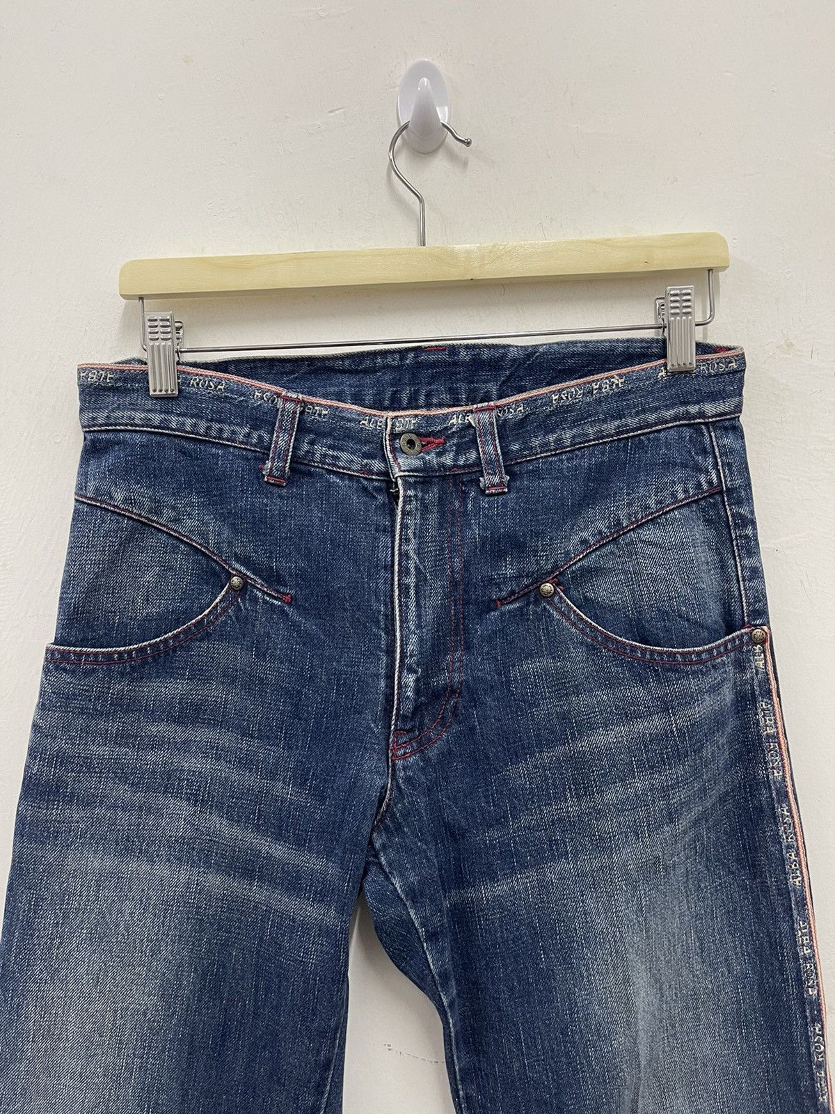 Japanese Brand Rare Vintage ALBA ROSA Spell Out Selvedge Japan Denim Jeans Size US 31 - 4 Thumbnail