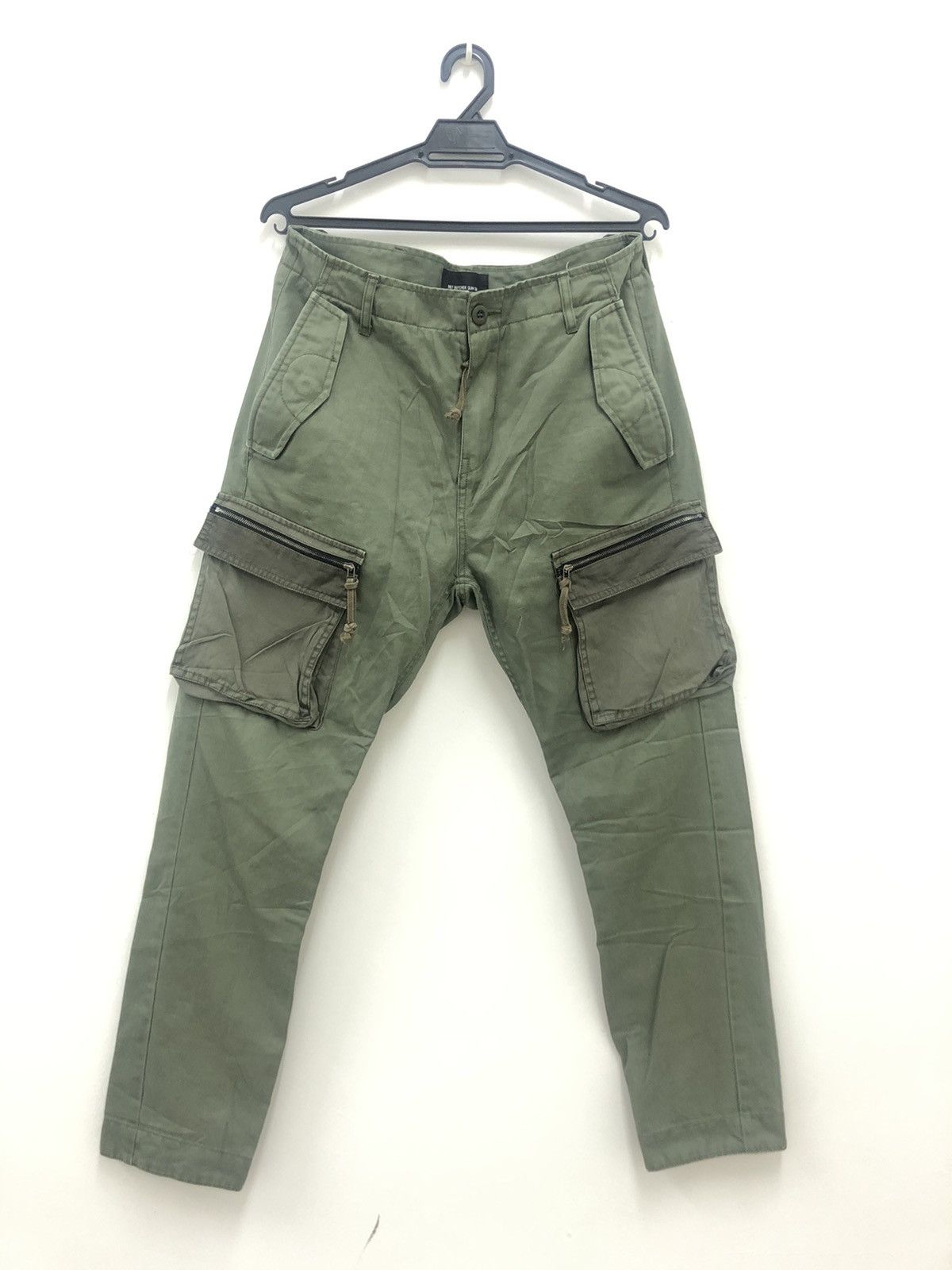 image of Diet Butcher Slim Skin Cargo Military Tactical Pockets Pant in Olive Green, Men's (Size 32)
