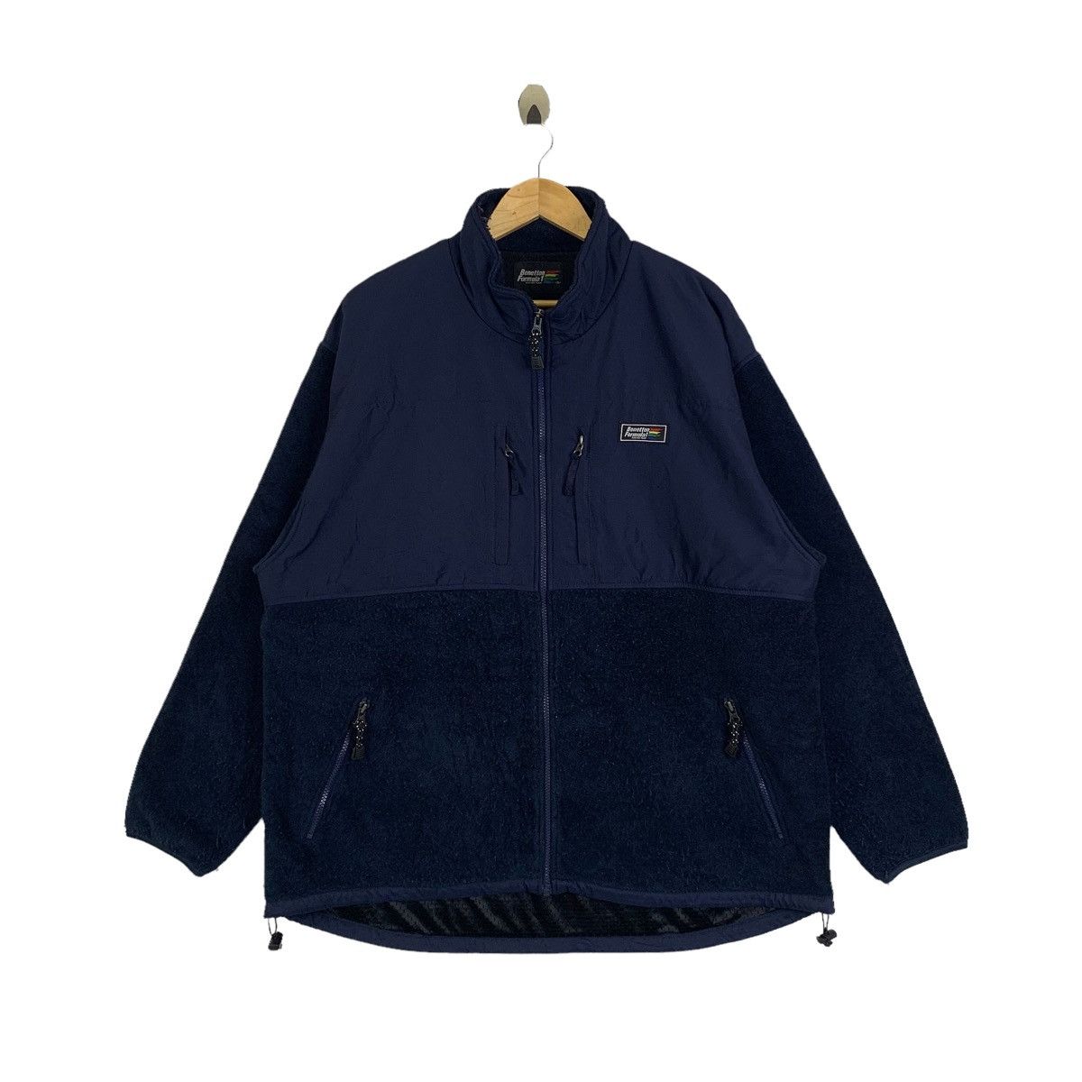 Vintage BENETTON Formula 1 Racing Team Fleece Zipper Sweater Jacket Size US M / EU 48-50 / 2 - 1 Thumbnail