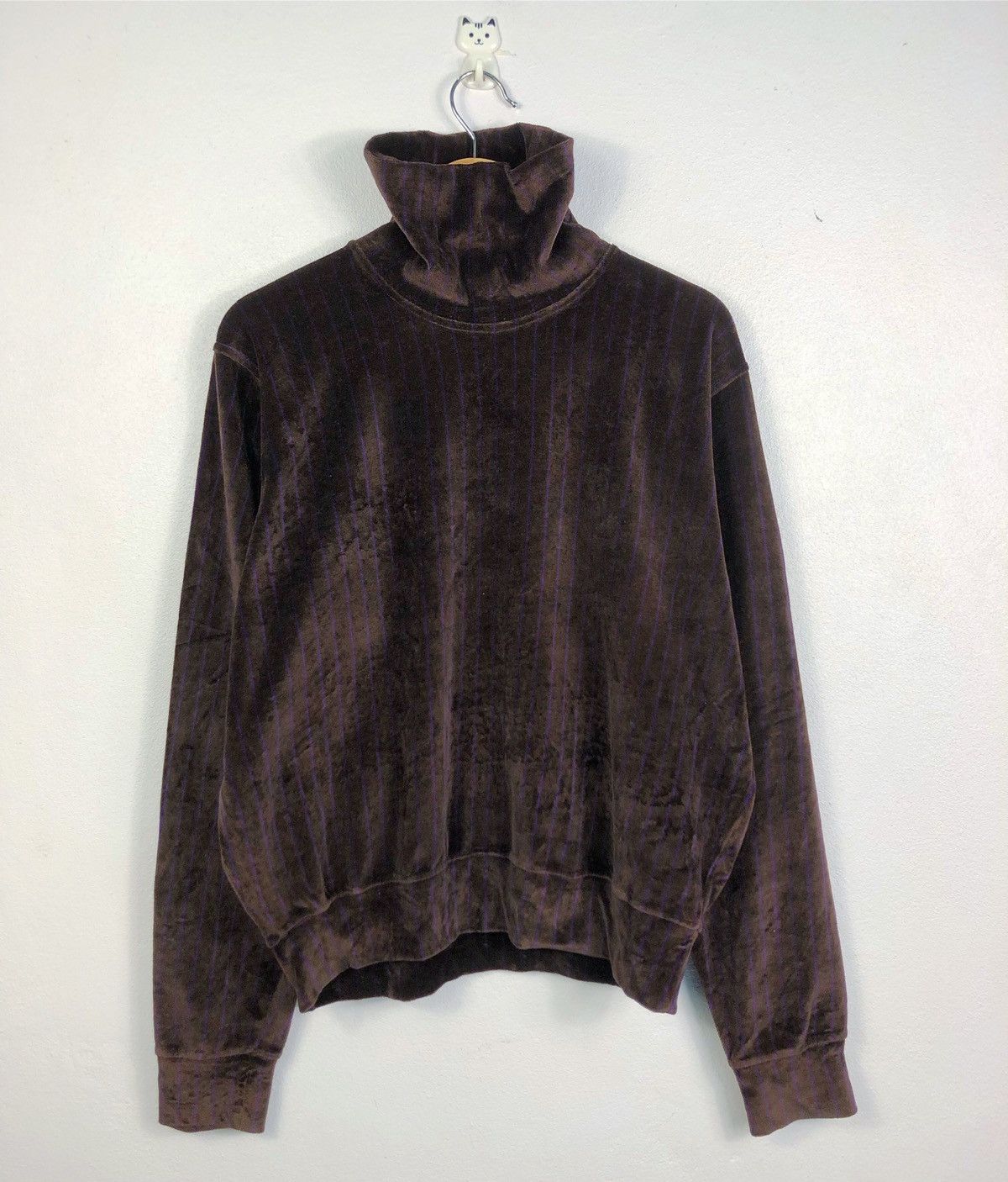 image of Paul Smith Velvet Turtleneck Sweatshirt in Brown, Men's (Size XL)