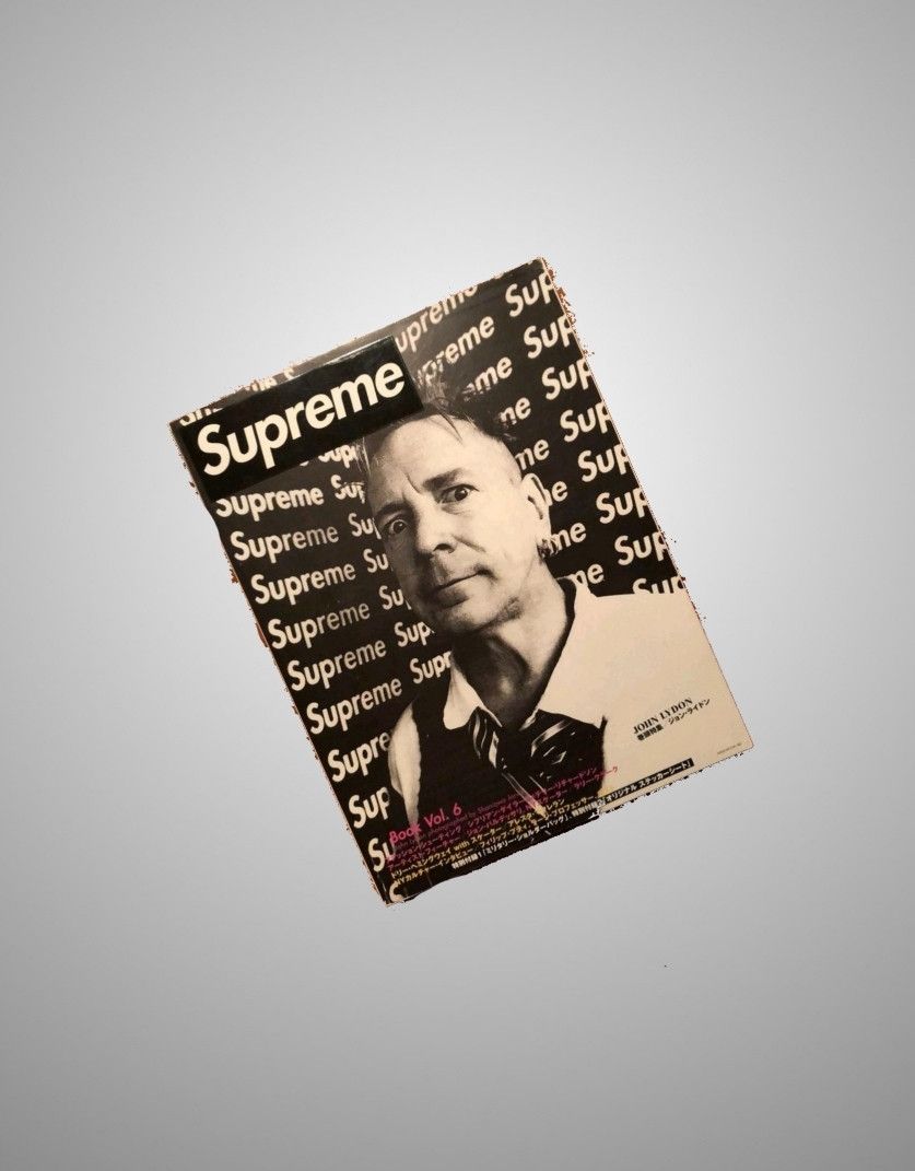 image of Supreme Book Magazine Volume 6 John Lydon Stickers in Black, Men's