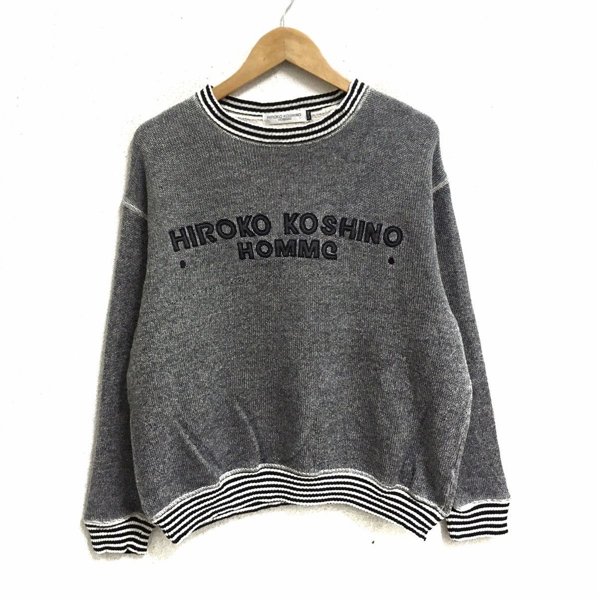 image of Hiroko Koshino Homme Crewneck Sweatshirts Pullover in Grey, Men's (Size Large)
