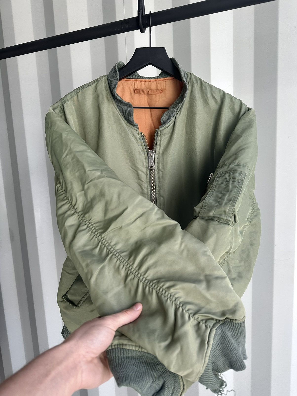 Vintage Thrashed Faded Ma1 Flight Bomber Distressed ERD Grunge Size US M / EU 48-50 / 2 - 2 Thumbnail
