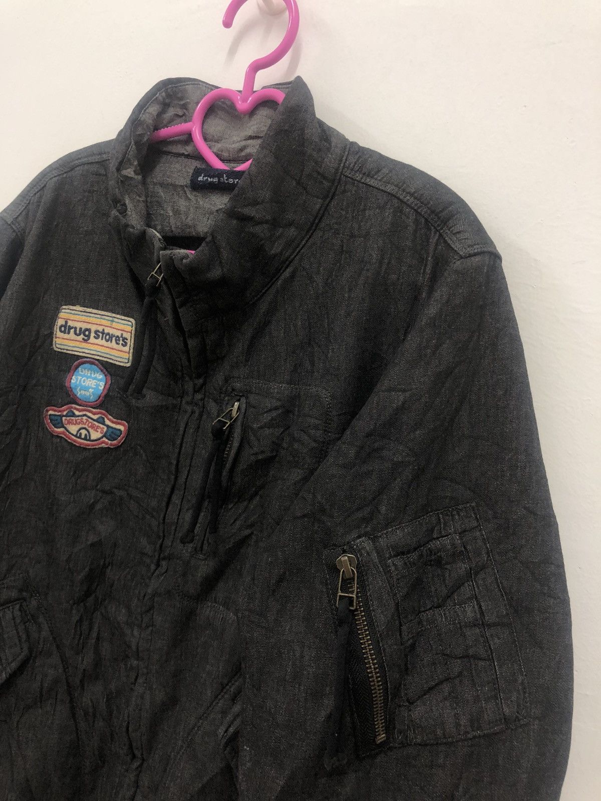 If Six Was Nine Rare Vintage DRUG STORE’S Patch Bomber Jacket Size US L / EU 52-54 / 3 - 4 Thumbnail