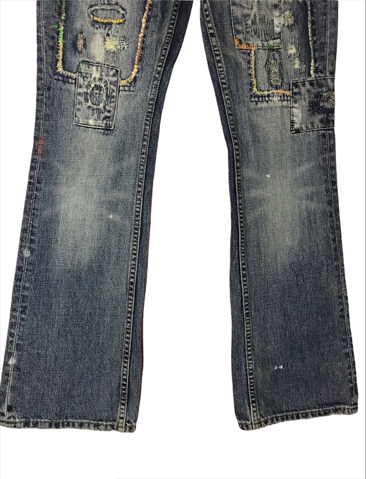 Designer Japanese A’r Flare Recontructed Patchwork Flared Denim Size US 32 / EU 48 - 3 Thumbnail