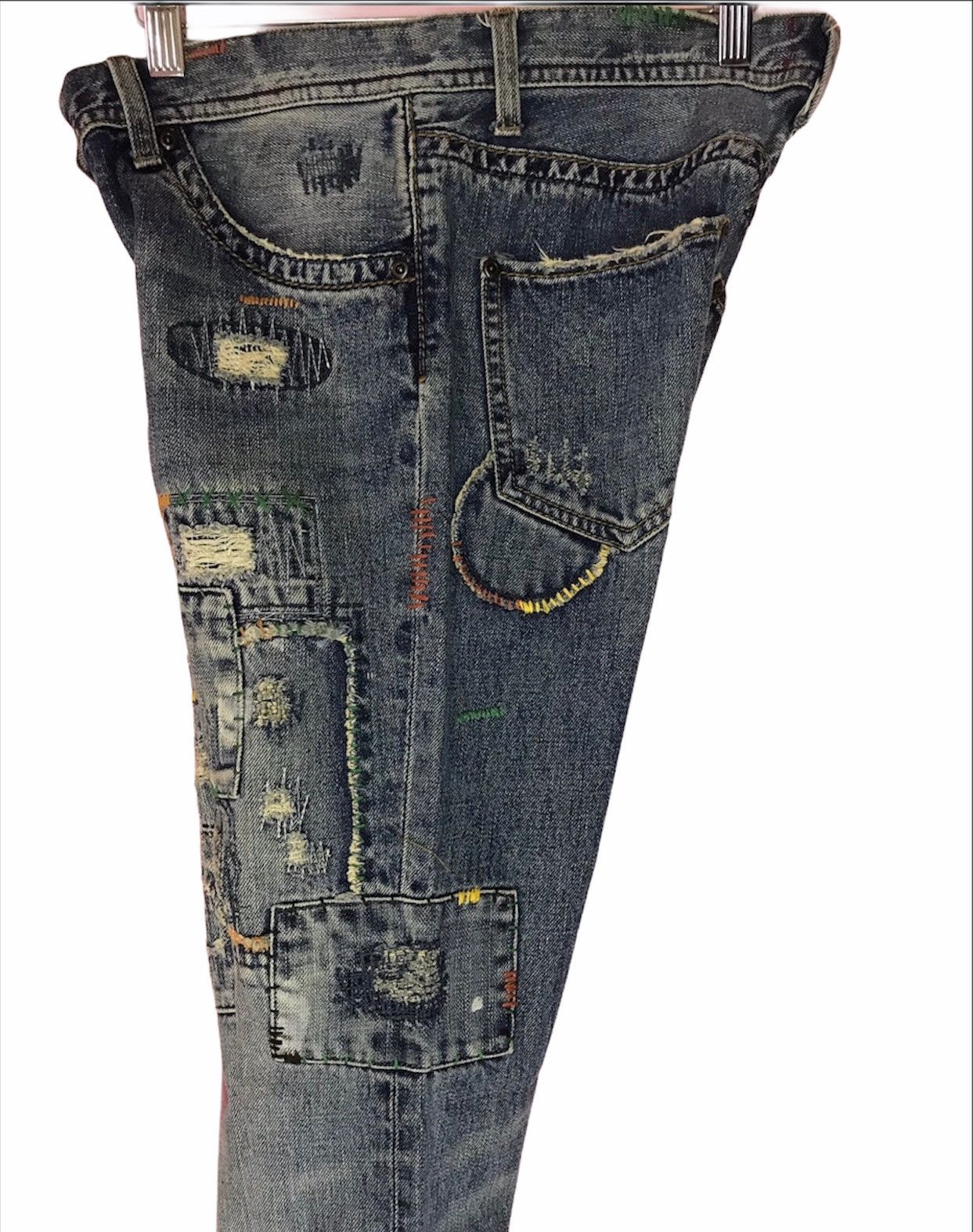 Designer Japanese A’r Flare Recontructed Patchwork Flared Denim Size US 32 / EU 48 - 4 Thumbnail