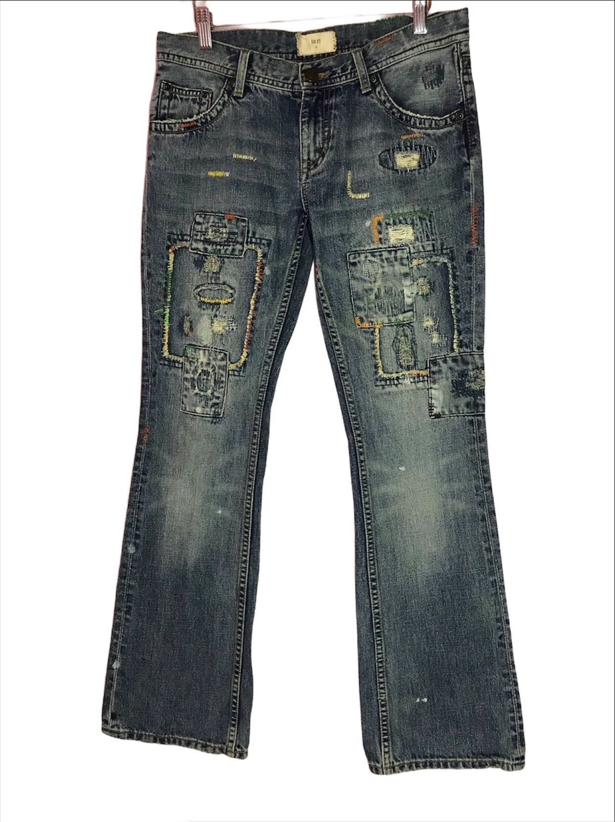 Designer Japanese A’r Flare Recontructed Patchwork Flared Denim Size US 32 / EU 48 - 1 Thumbnail