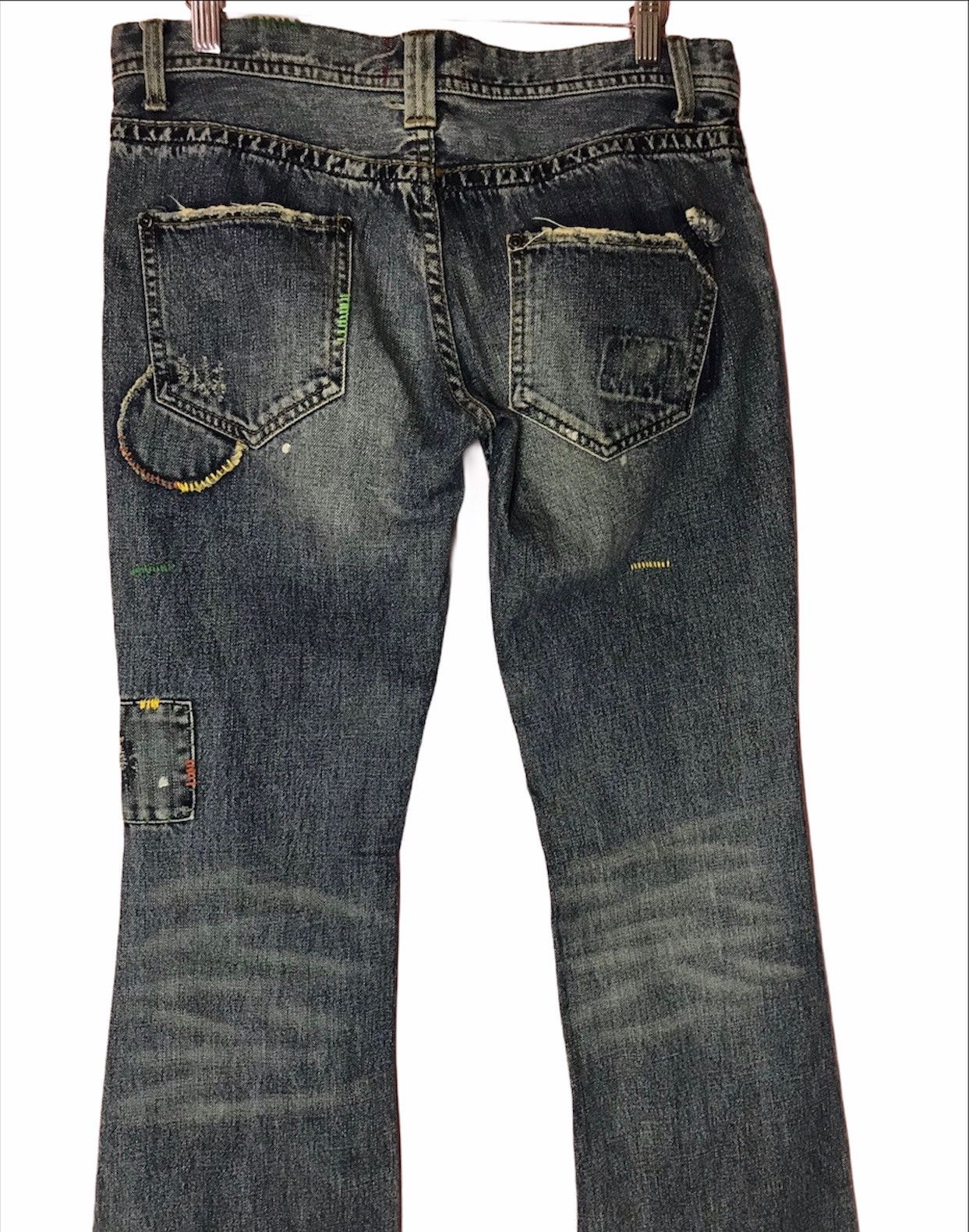 Designer Japanese A’r Flare Recontructed Patchwork Flared Denim Size US 32 / EU 48 - 6 Thumbnail