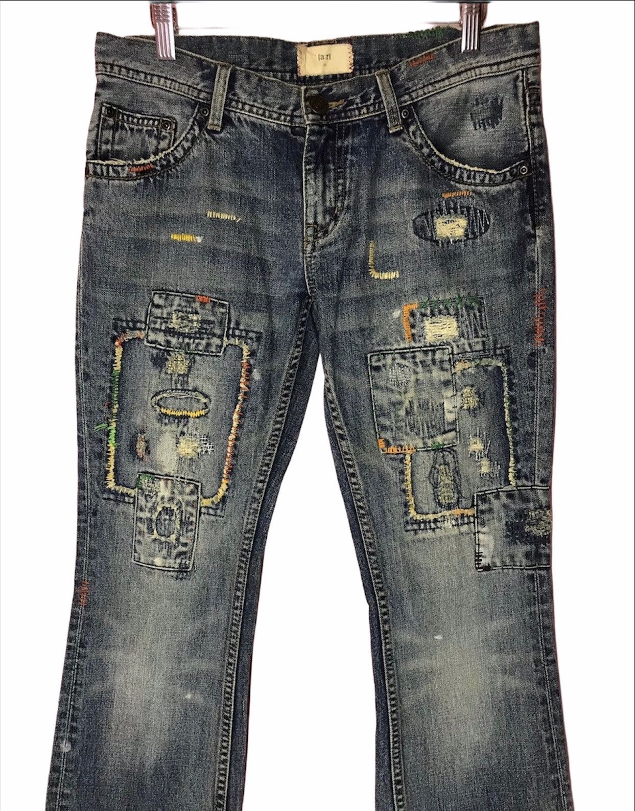 Designer Japanese A’r Flare Recontructed Patchwork Flared Denim Size US 32 / EU 48 - 2 Thumbnail