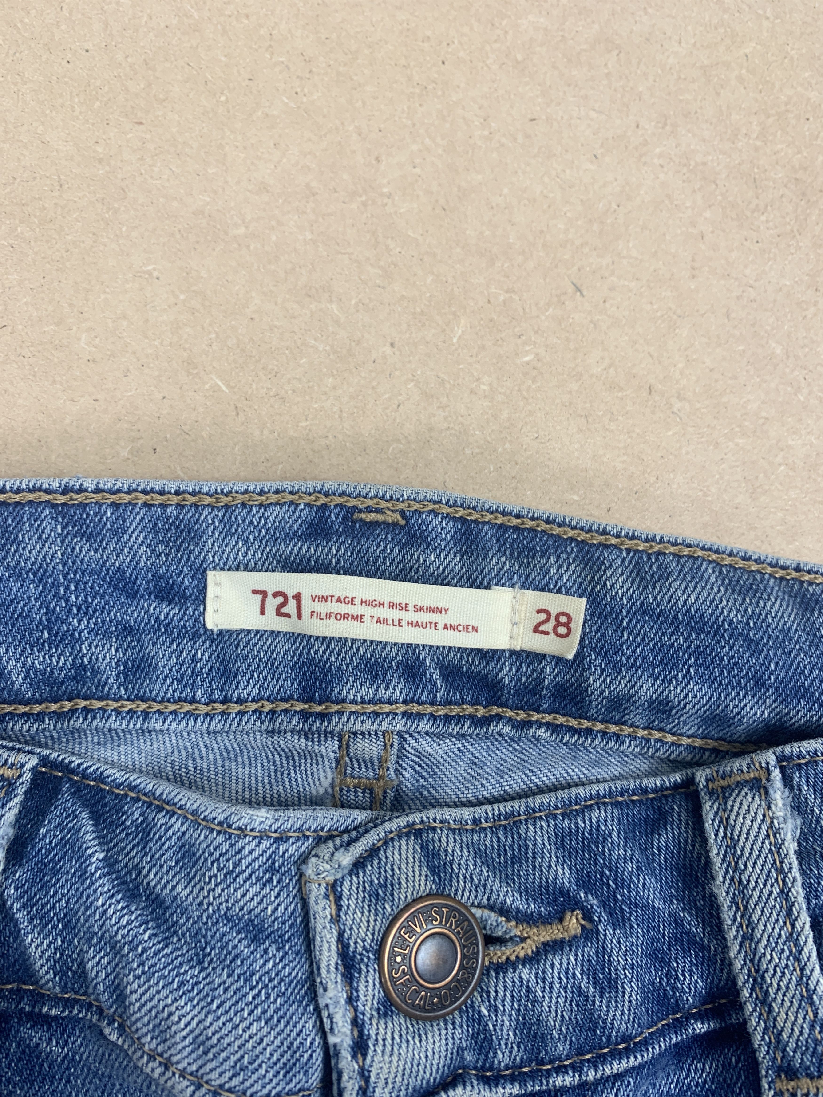 Levi's Vintage LEVIS 721 Orange Tab High Rise Skinny Jeans Size 30" / US 8 / IT 44 - 9 Thumbnail