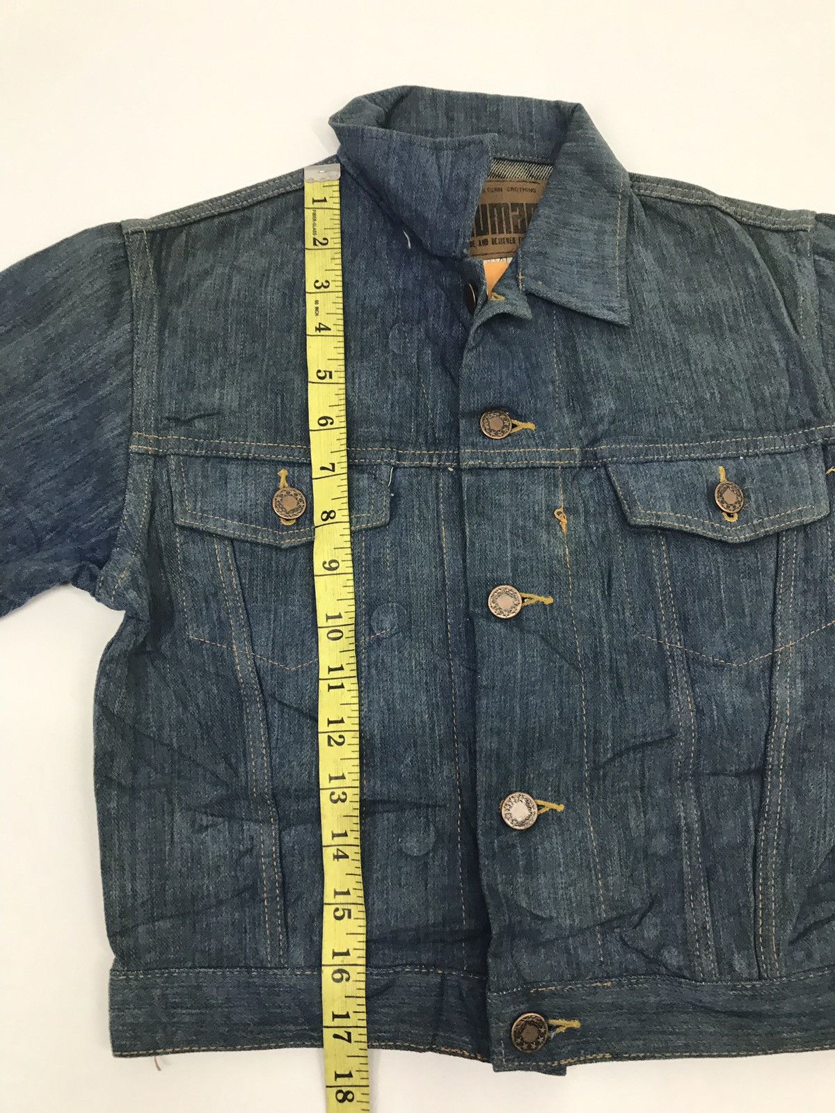 Vintage L.Human Denim Selvedge Jacket Trucker Western Clothing Size XS / US 0-2 / IT 36-38 - 8 Thumbnail