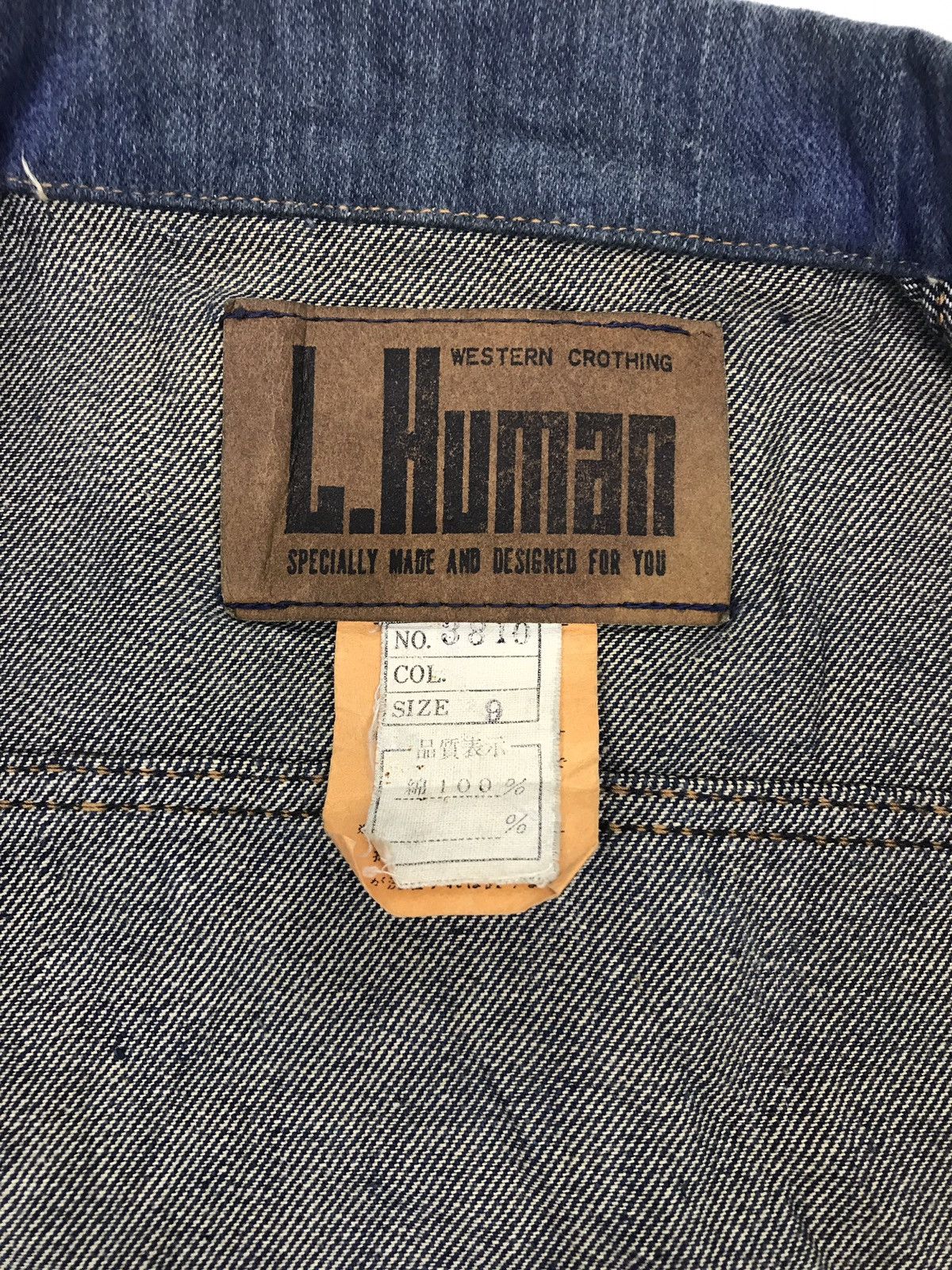 Vintage L.Human Denim Selvedge Jacket Trucker Western Clothing Size XS / US 0-2 / IT 36-38 - 5 Thumbnail
