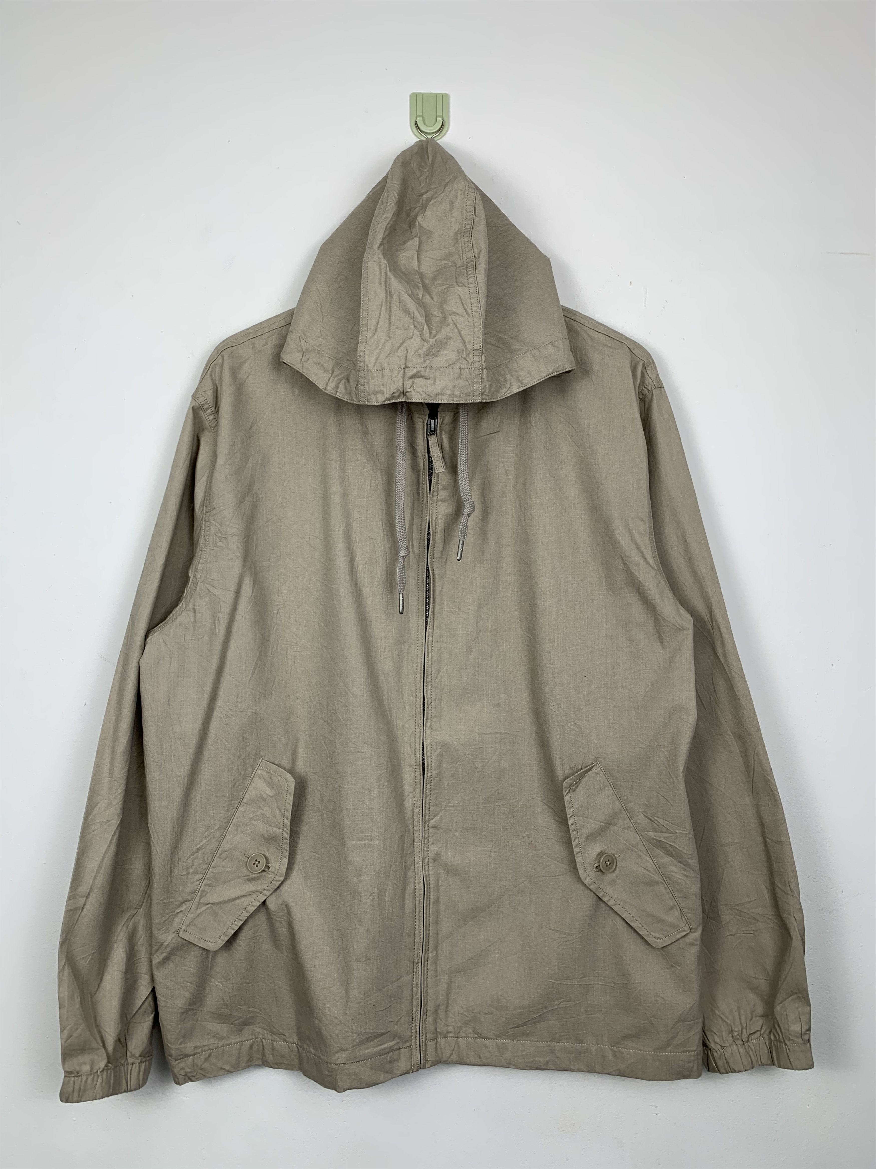 image of Uniqlo Cotton Zip Up Hoodie Jacket in Light Brown, Men's (Size Large)