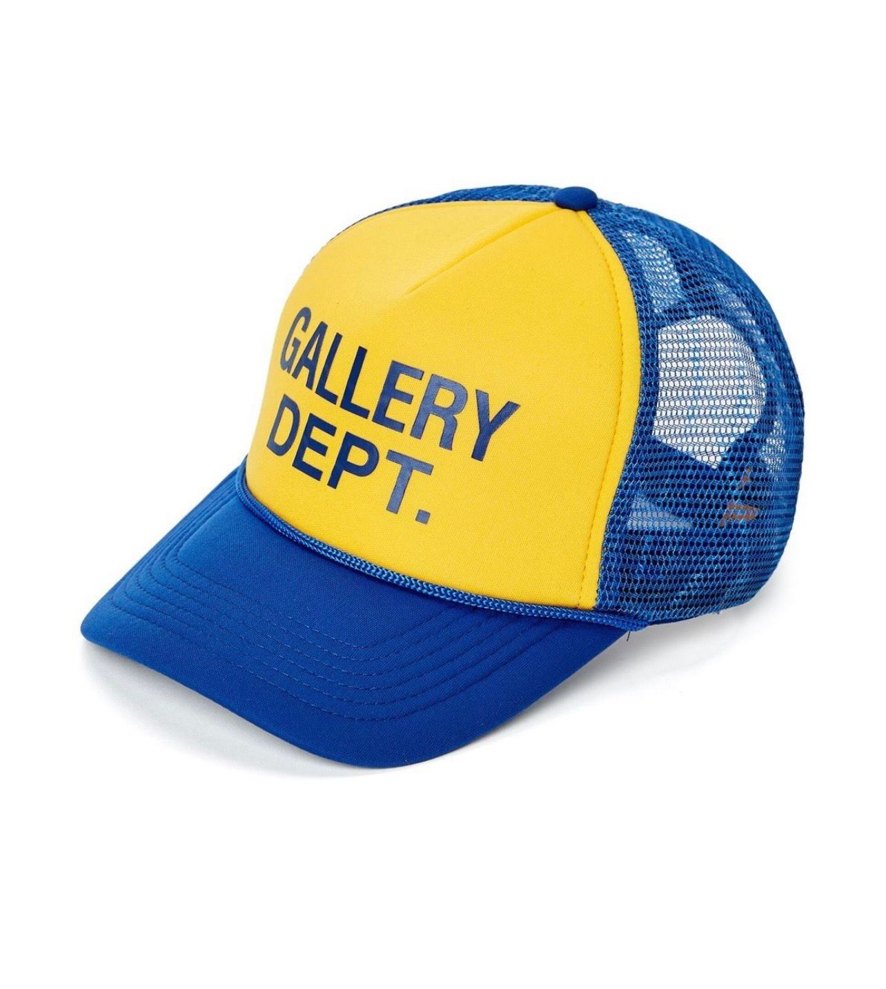Pre-owned Gallery Dept. Logo Print Trucker (new Season) In Royal Blue/yellow