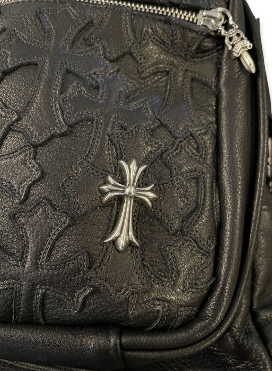 Seventh Grade Leather Cross Patch Backpack