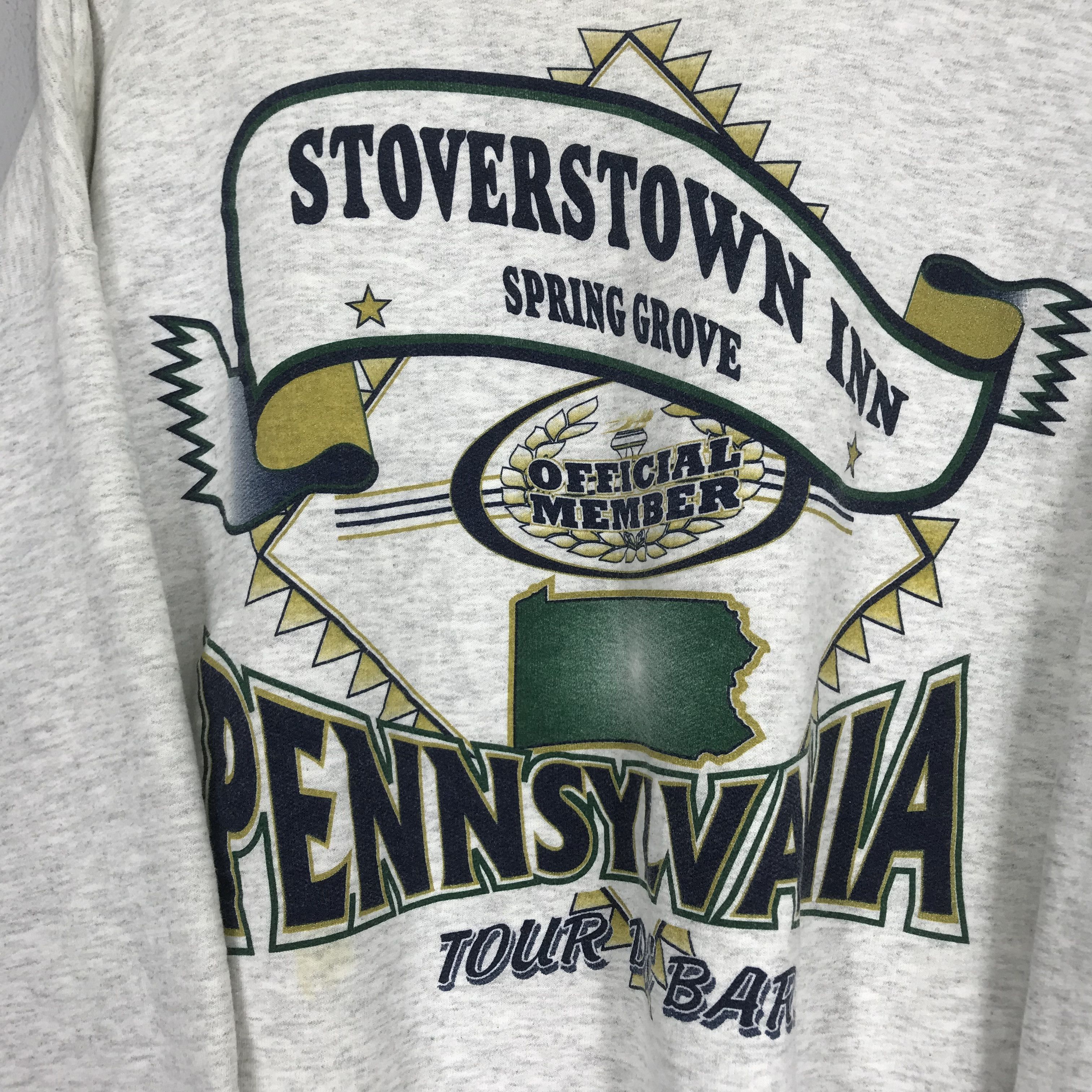 Hanes Vintage 90's Pennsylvania Stoverstown Big Logo Sweatshirts Size US XL / EU 56 / 4 - 5 Thumbnail