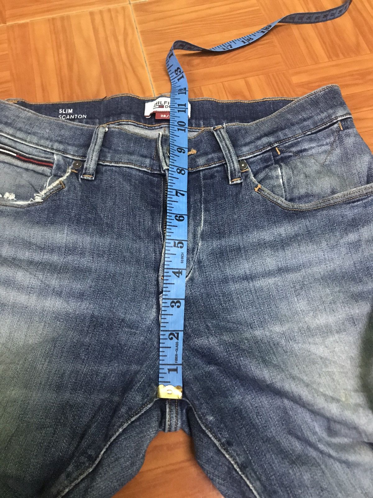Tommy Hilfiger Vintage Slim Fit Distressed Blue Jeans Men’s Casual Denim Size US 30 / EU 46 - 14 Thumbnail