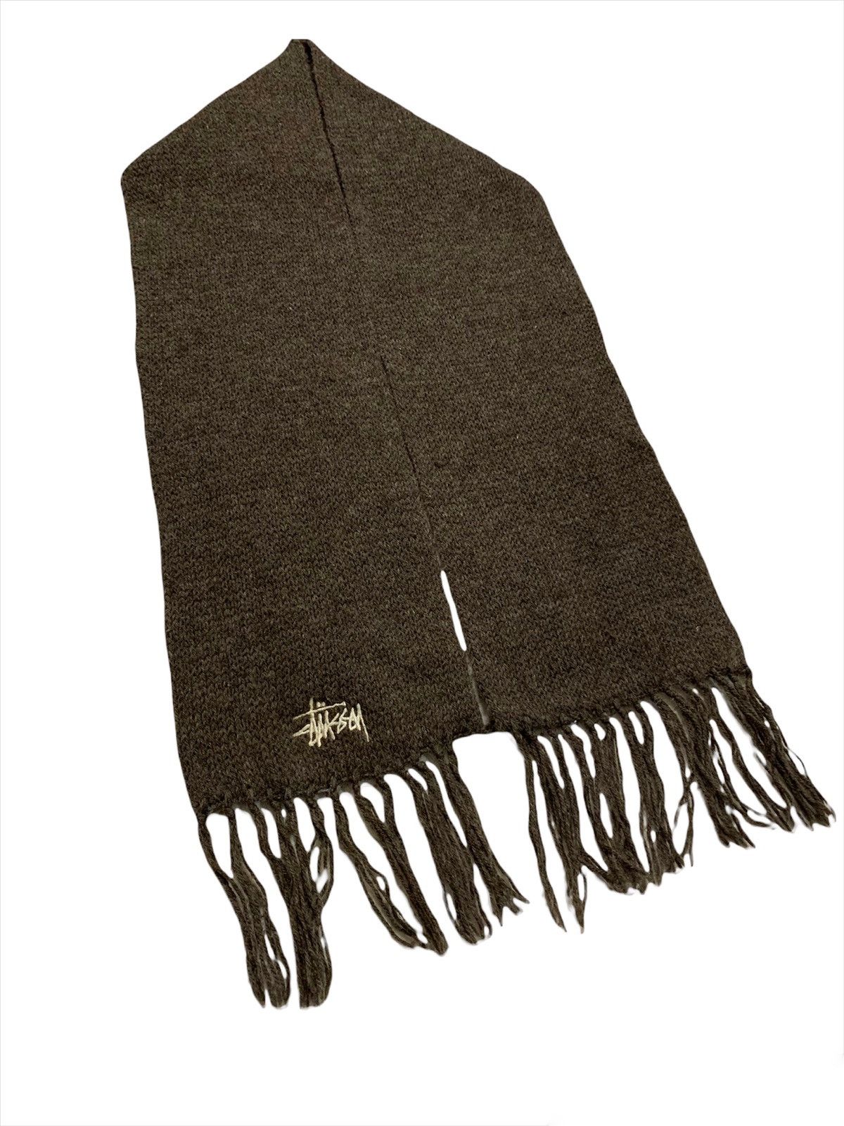 Other × Stussy Vintage Stussy Wool Blend Brown Mufler Size ONE SIZE - 3 Thumbnail