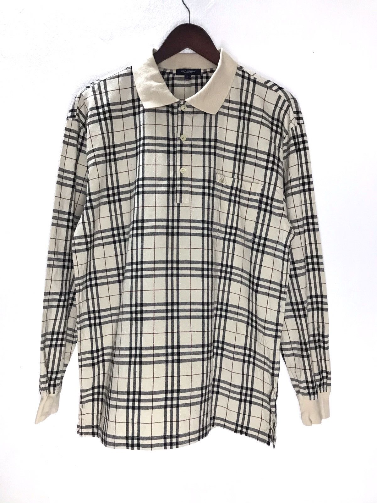 Vintage Burberry London Nova Check Polo LS