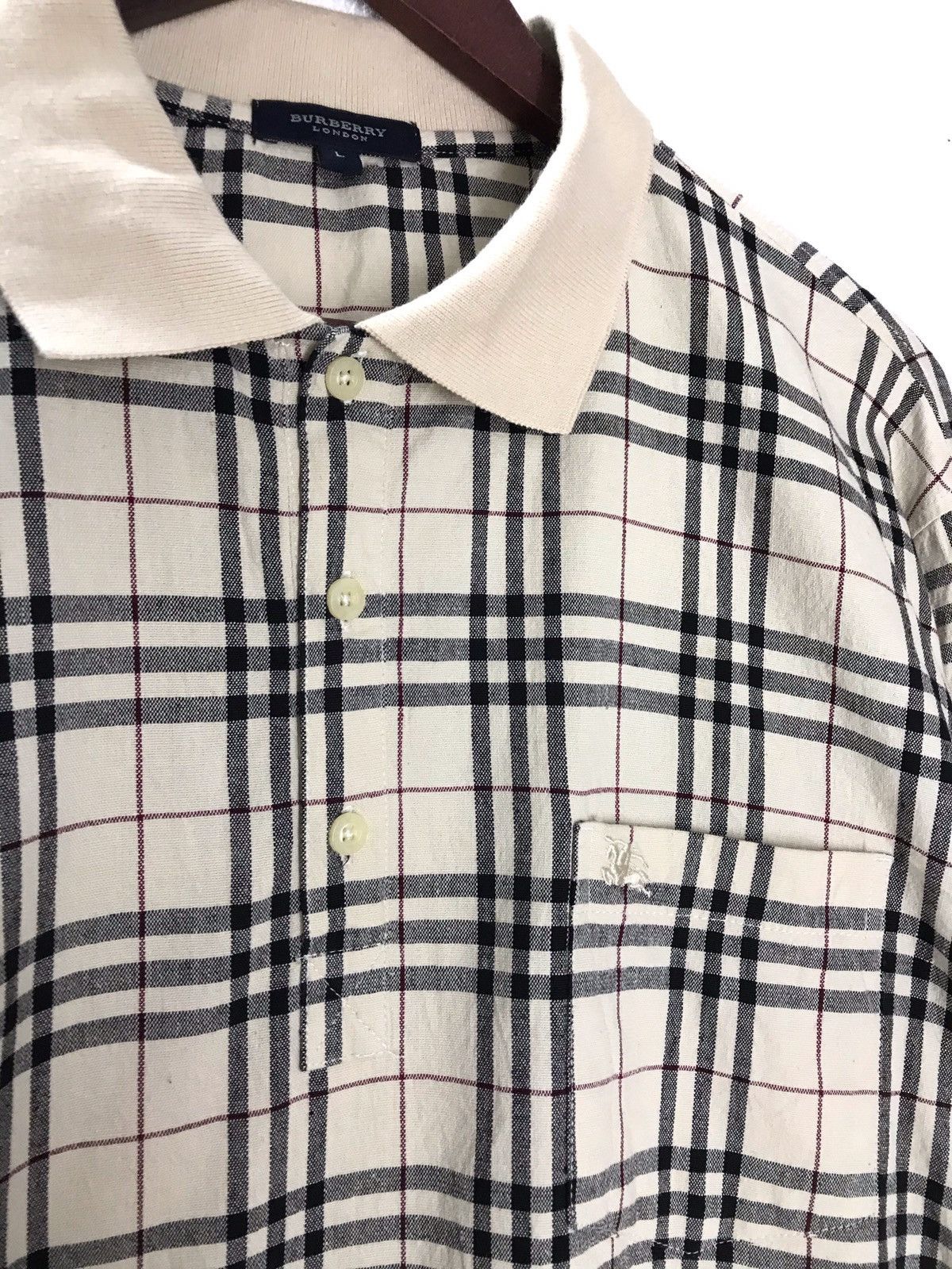 Burberry Vintage Burberry London Nova Check Polo LS Size US L / EU 52-54 / 3 - 2 Thumbnail