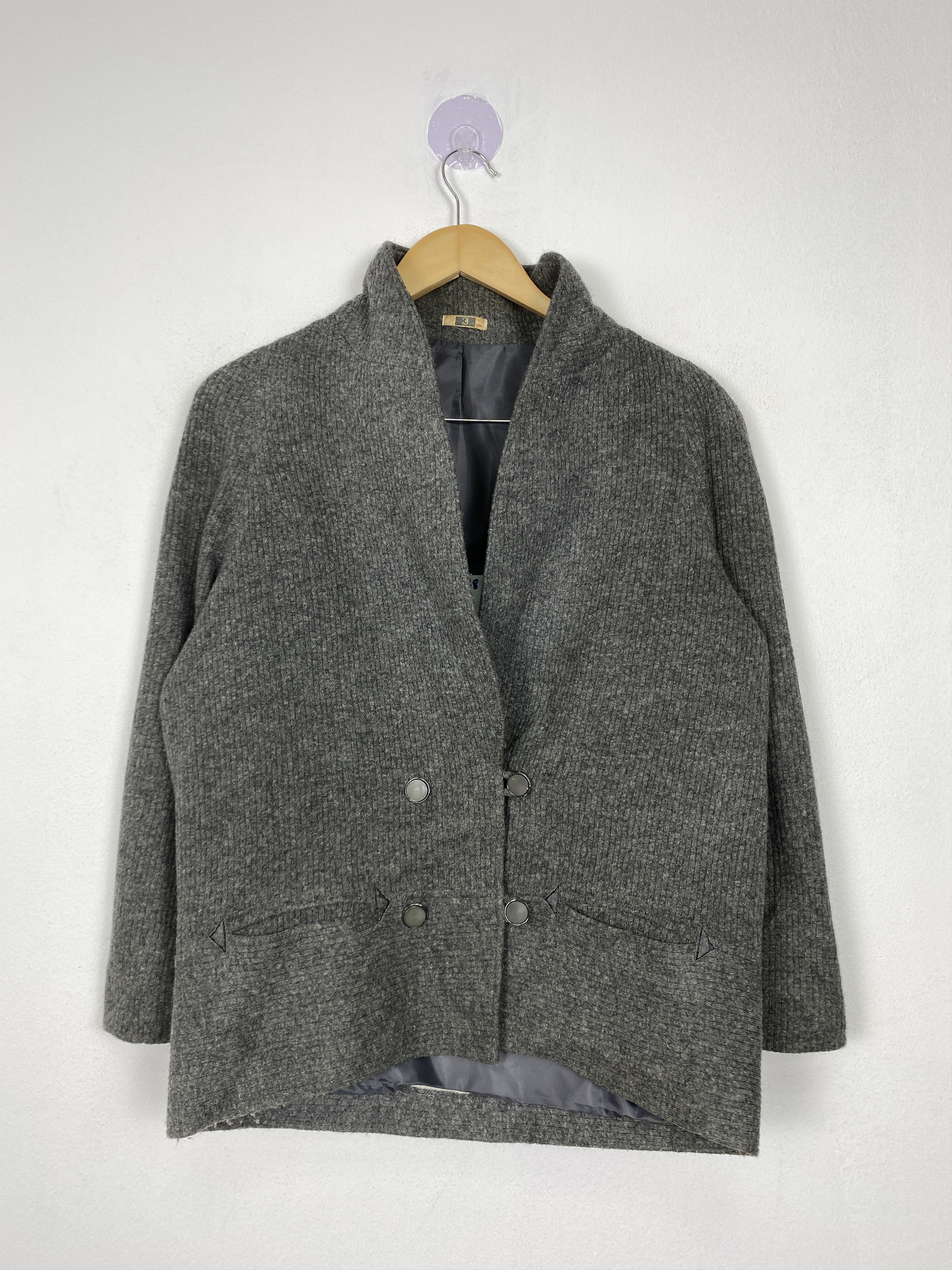 Japanese Brand Vintage Japanese Brand Plain Wool Jacket J1428 Size M / US 6-8 / IT 42-44 - 1 Thumbnail