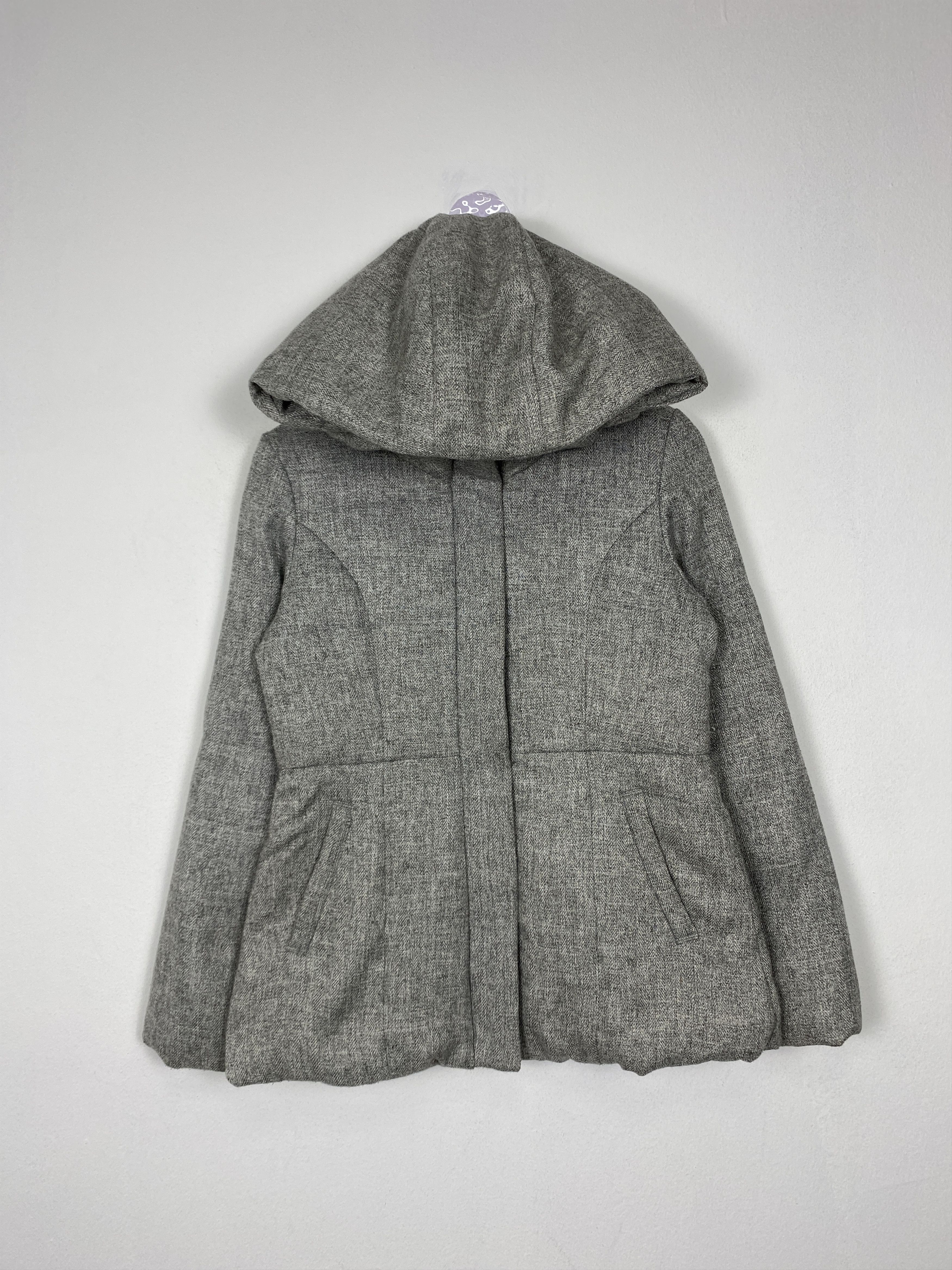 image of Vintage Rienda Hoodie Puffer Zip Up Jacket in Grey, Women's (Size Small)