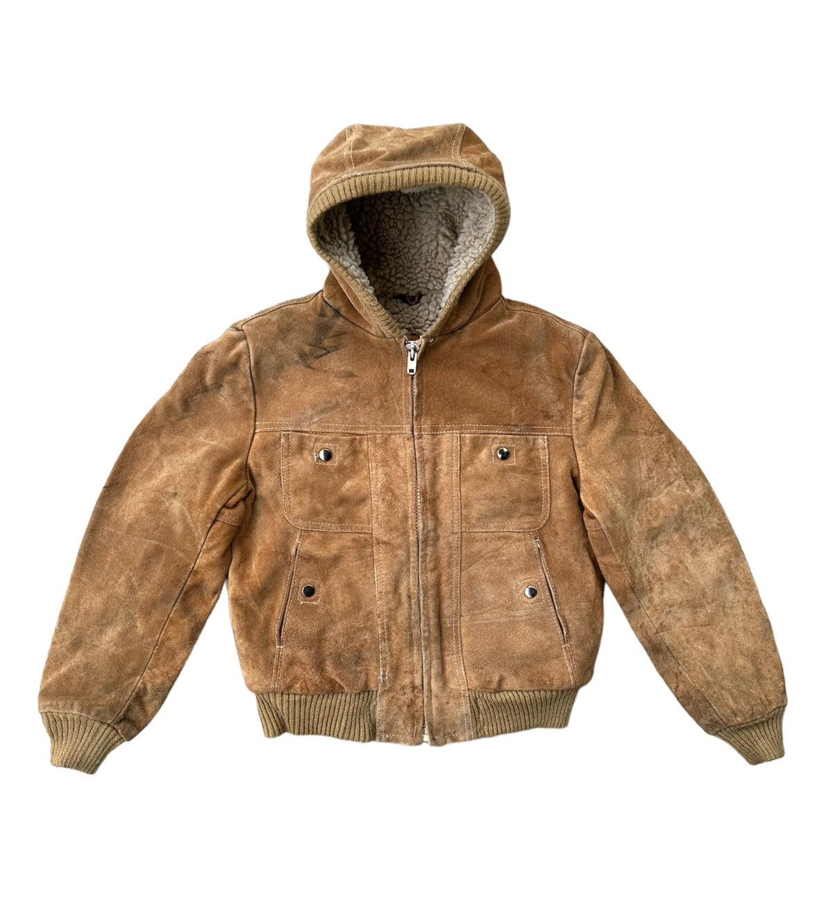 Vintage Worlwide sportswear leather jacket hoodie Size US S / EU 44-46 / 1 - 1 Thumbnail