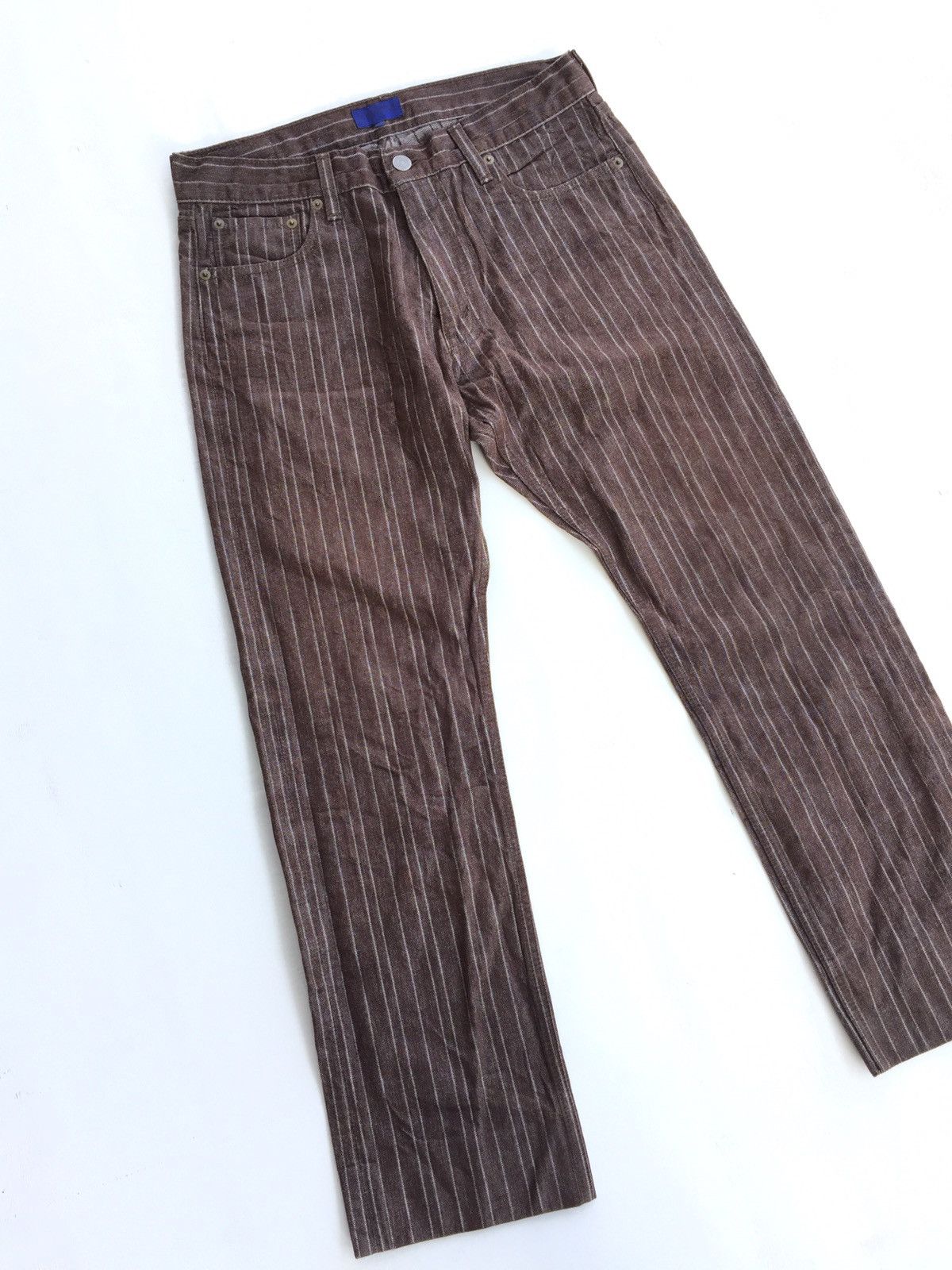 Beams Plus × If Six Was Nine × Tornado Mart Baggy Jeans Beams Herringbones Pinstripes Wabash Size US 31 - 2 Thumbnail