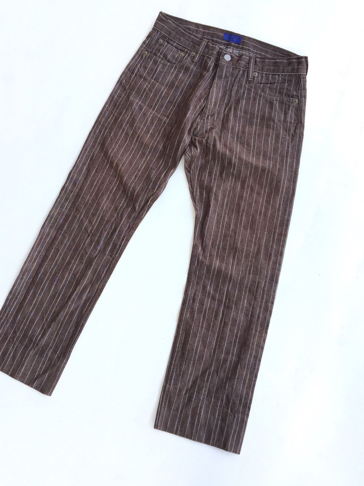 Beams Plus × If Six Was Nine × Tornado Mart Baggy Jeans Beams Herringbones Pinstripes Wabash Size US 31 - 3 Thumbnail