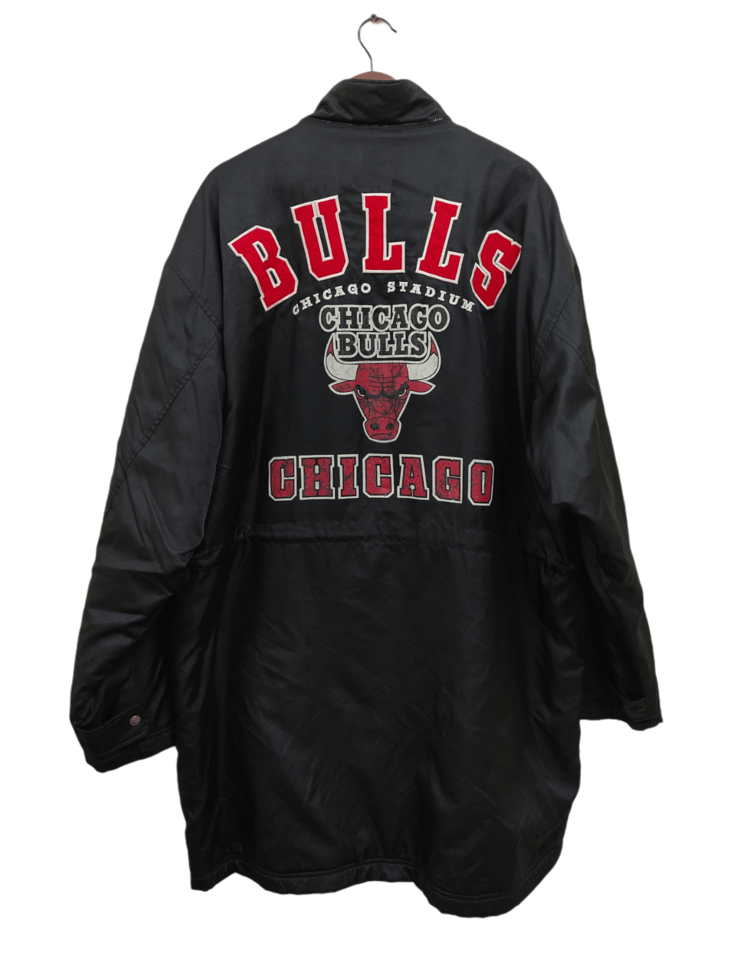 NBA × Vintage Vintage 90s NBA Chicago Bulls Long Nylon Basketball Jacket Size US XL / EU 56 / 4 - 2 Thumbnail