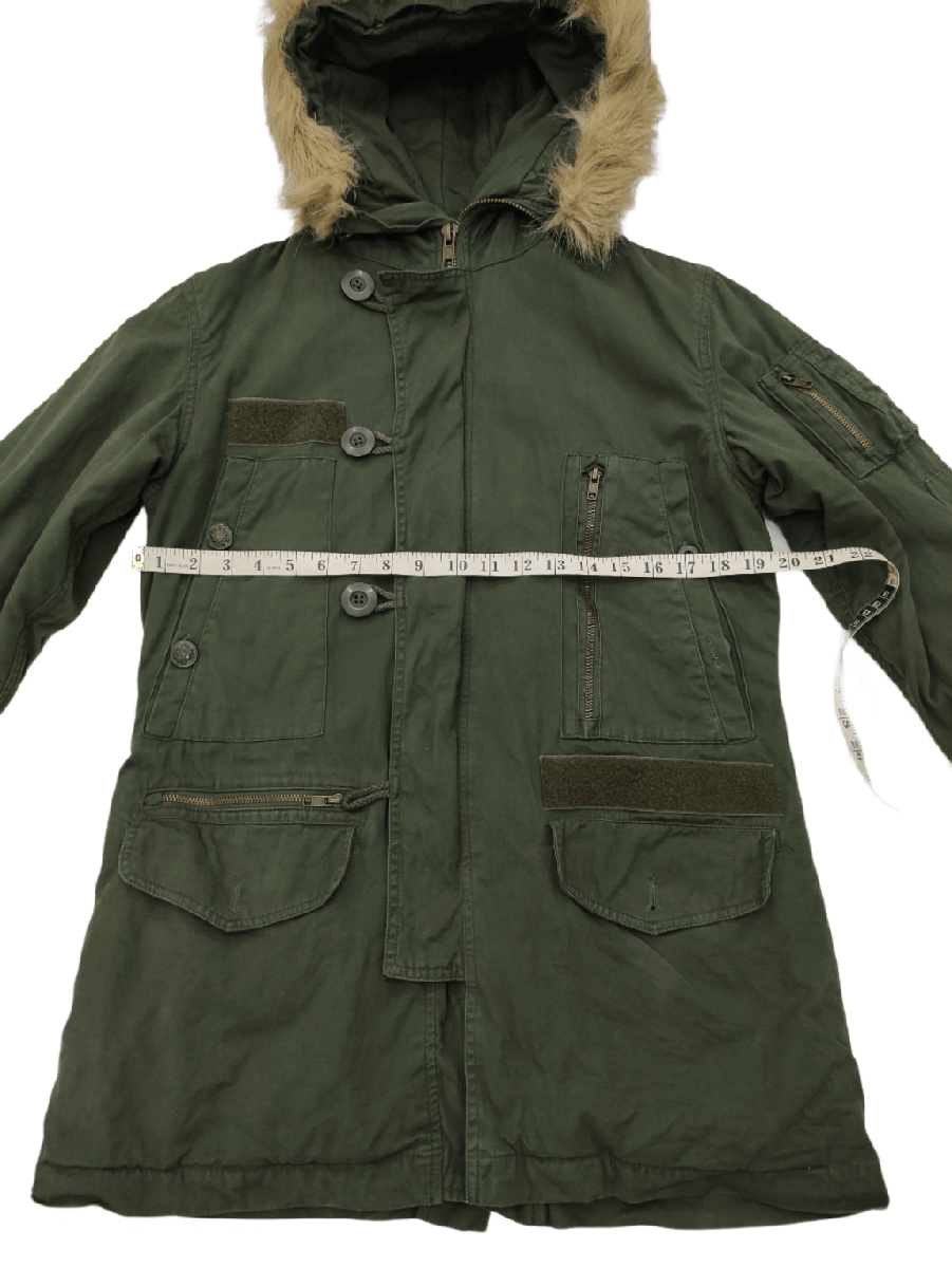 FULL LIFE Parka Jacket Hooded Army Mods Style Size Large