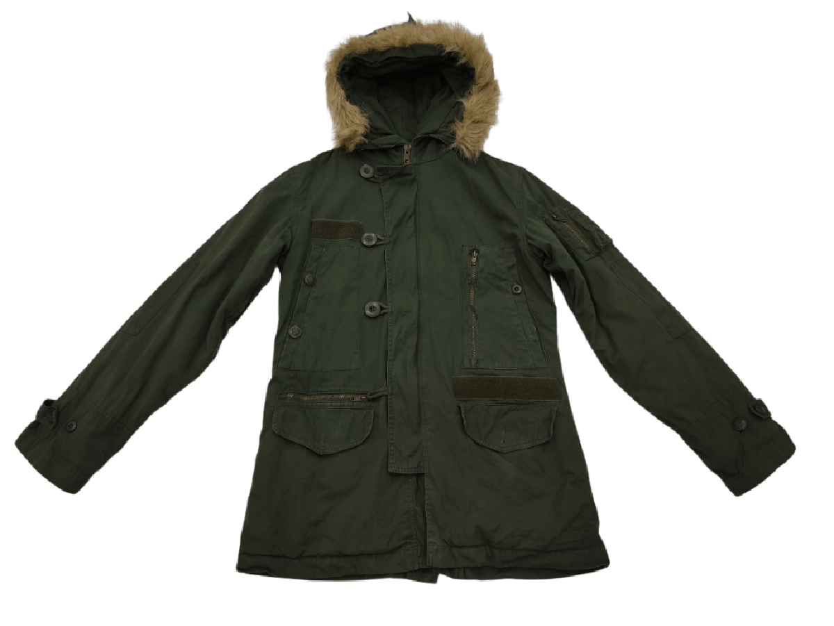 FULL LIFE Parka Jacket Hooded Army Mods Style Size Large