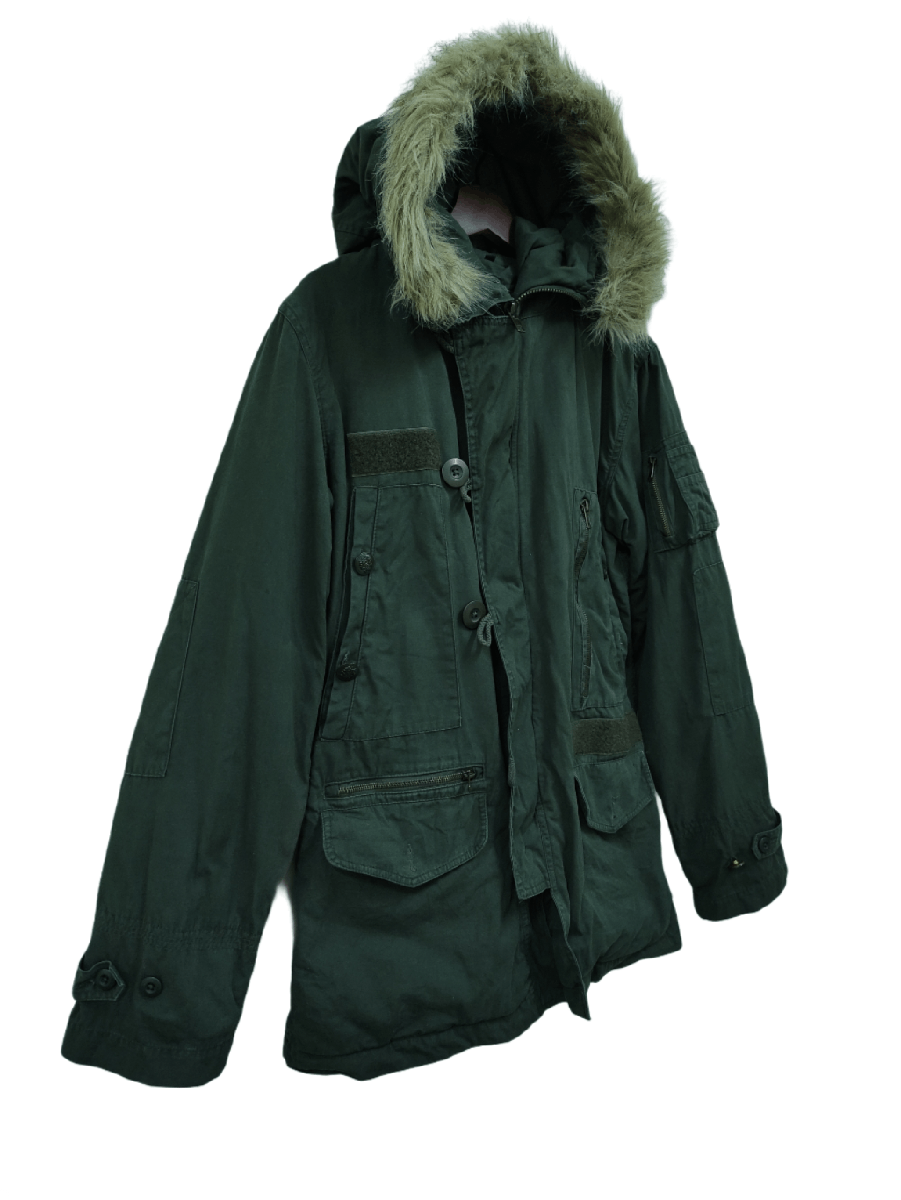 FULL LIFE Parka Jacket Hooded Army Mods Style Size Large