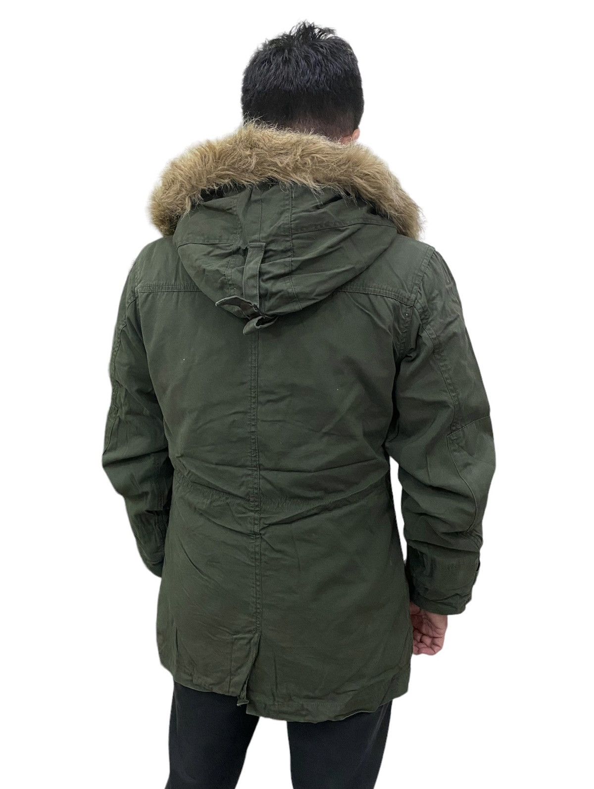 FULL LIFE Parka Jacket Hooded Army Mods Style Size Large