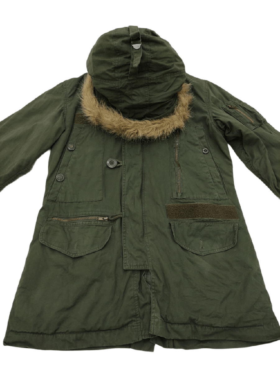 FULL LIFE Parka Jacket Hooded Army Mods Style Size Large