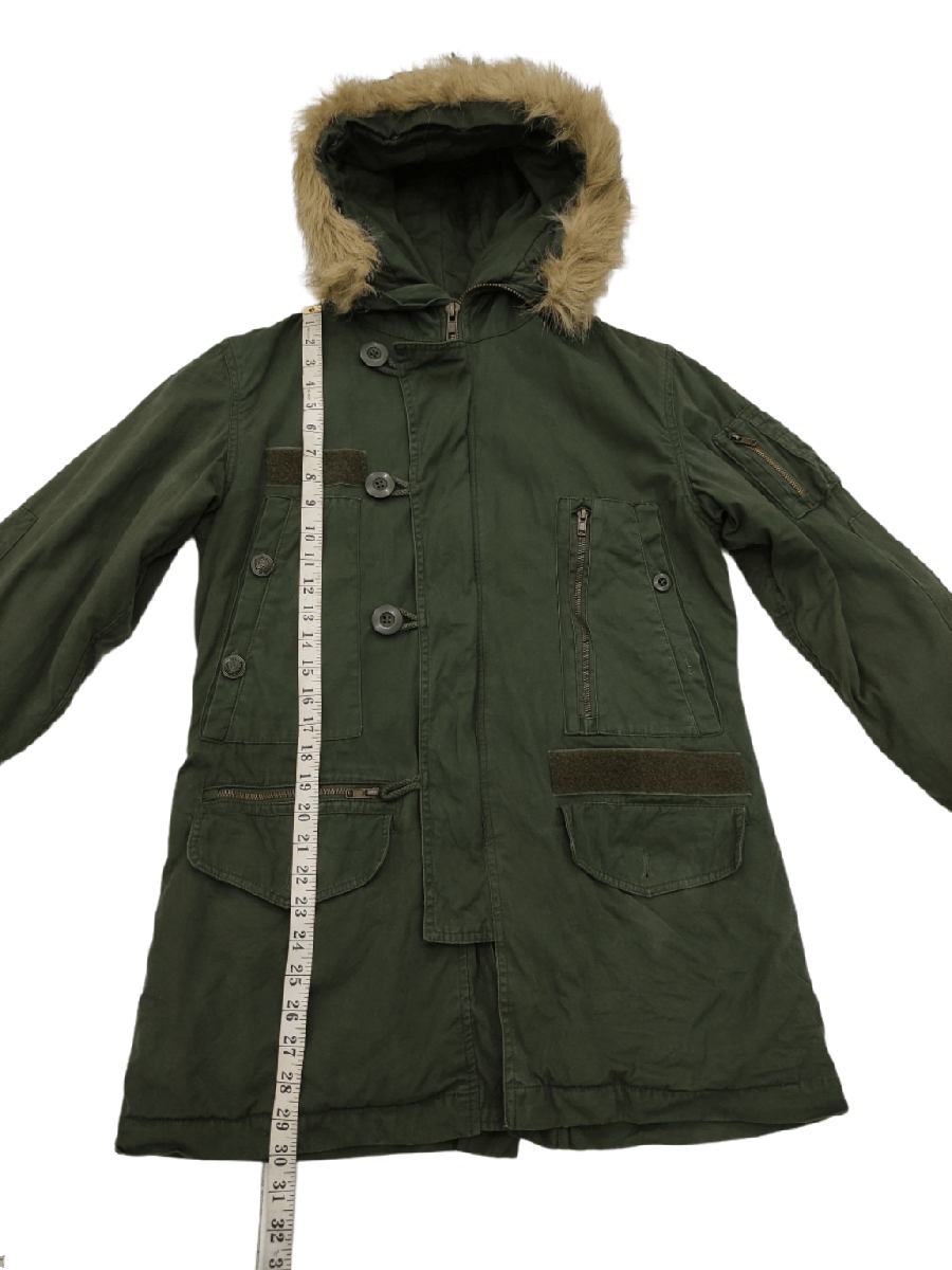 FULL LIFE Parka Jacket Hooded Army Mods Style Size Large